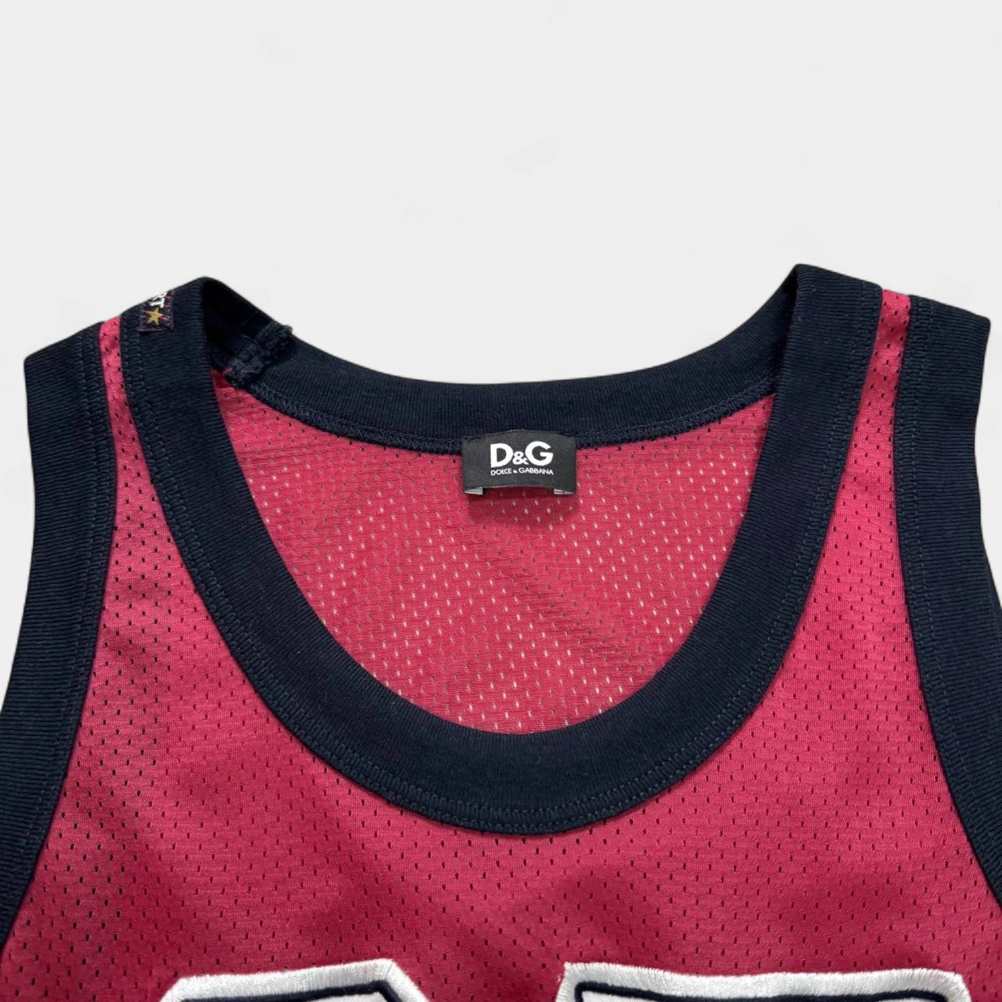 Dolce & Gabbana Red Mesh Basketball Jersey