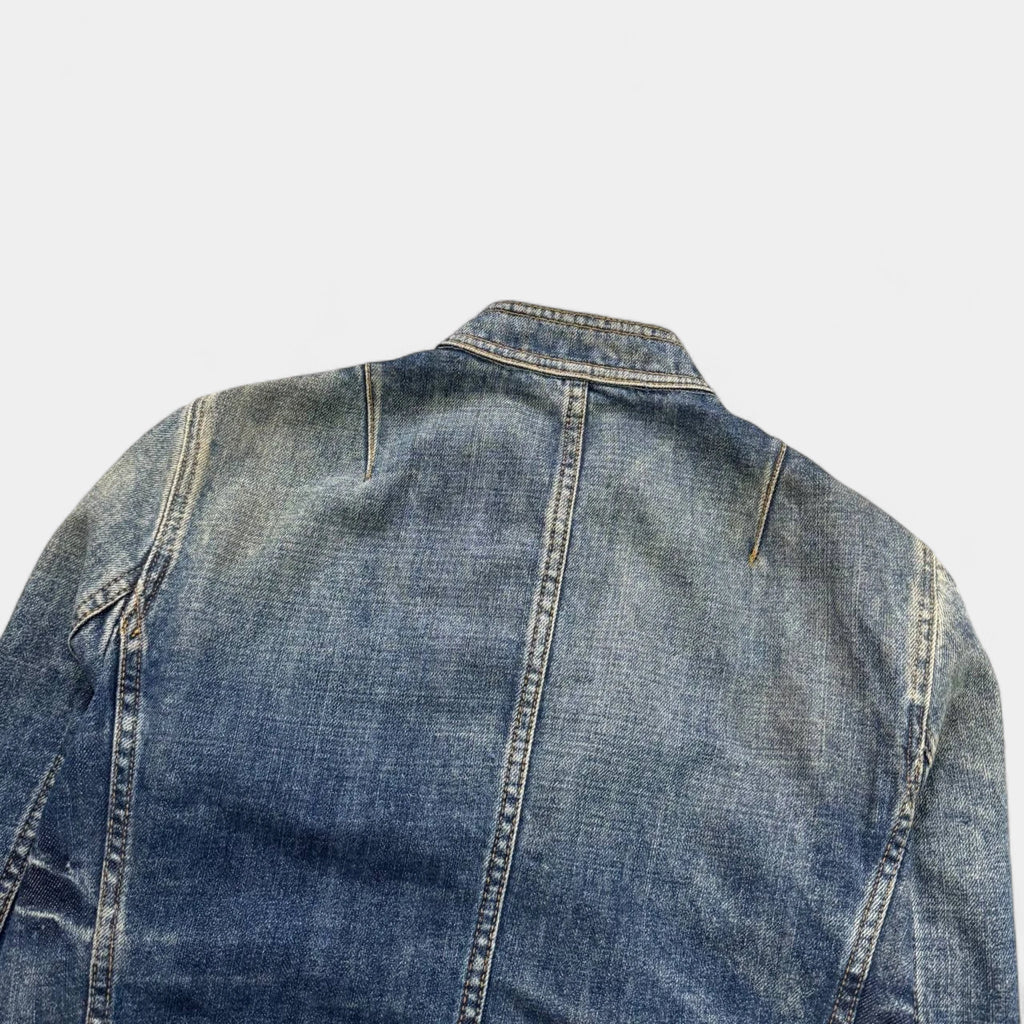 Dolce & Gabbana 2000s Distressed Washed Denim Jacket