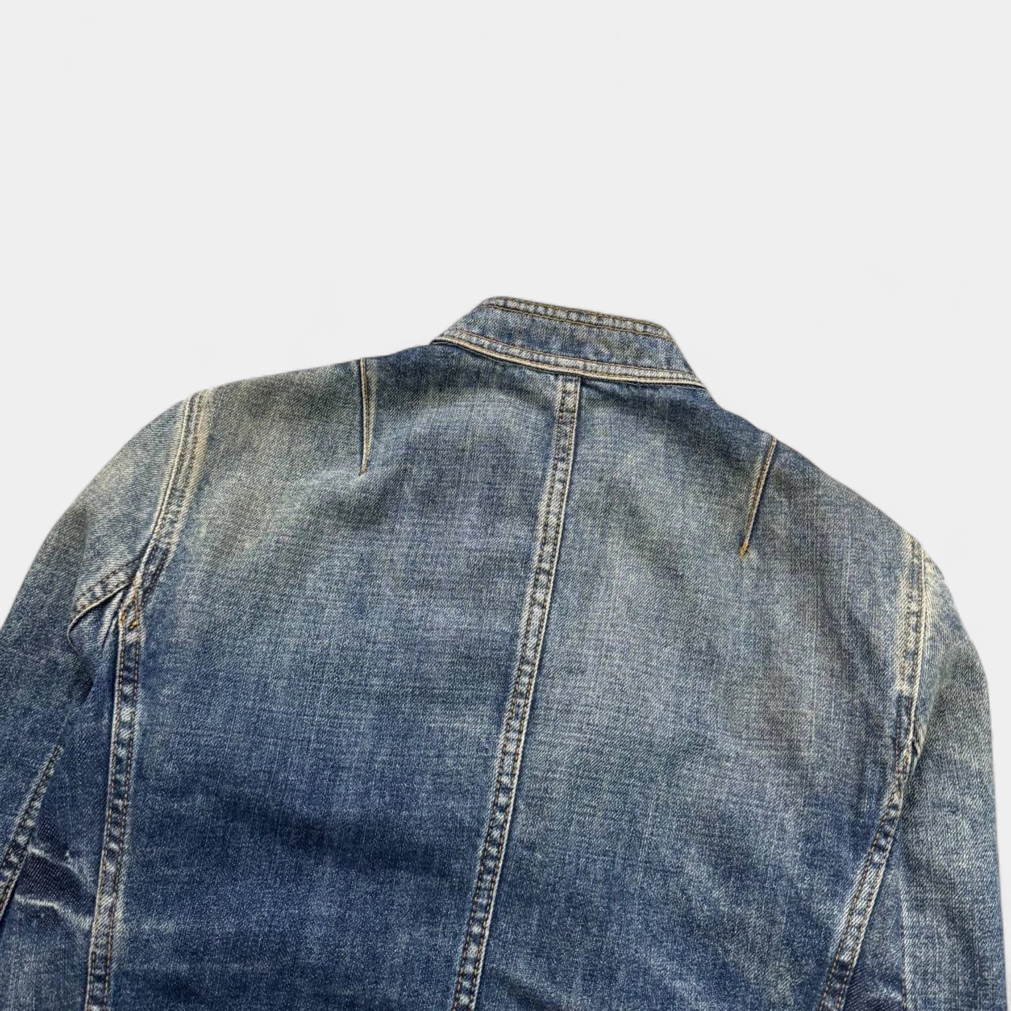 Dolce & Gabbana 2000s Distressed Washed Denim Jacket
