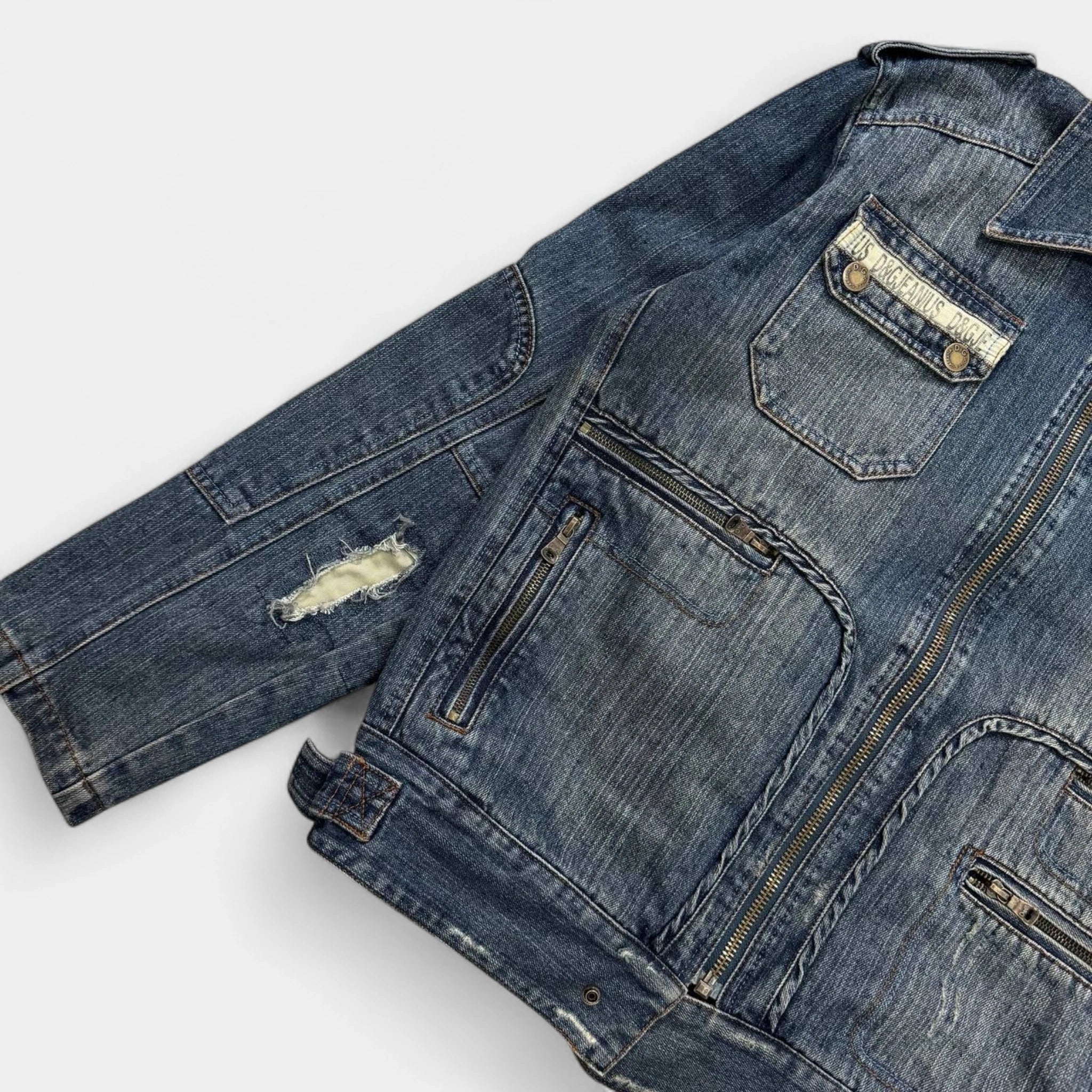 Dolce & Gabbana 2000s Heavy Wash Denim Jacket Blue