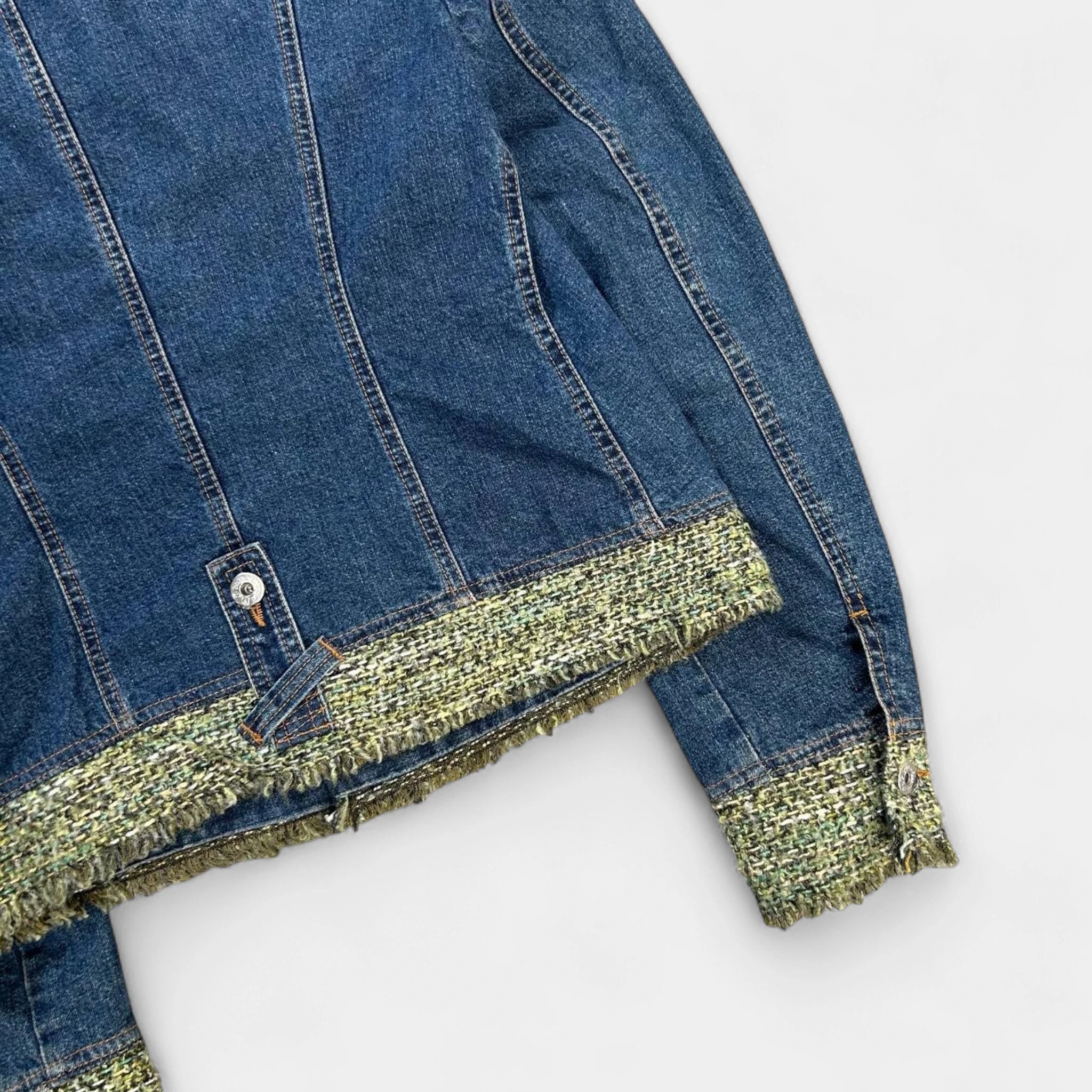 Dolce & Gabbana Green Tweed Denim Jacket