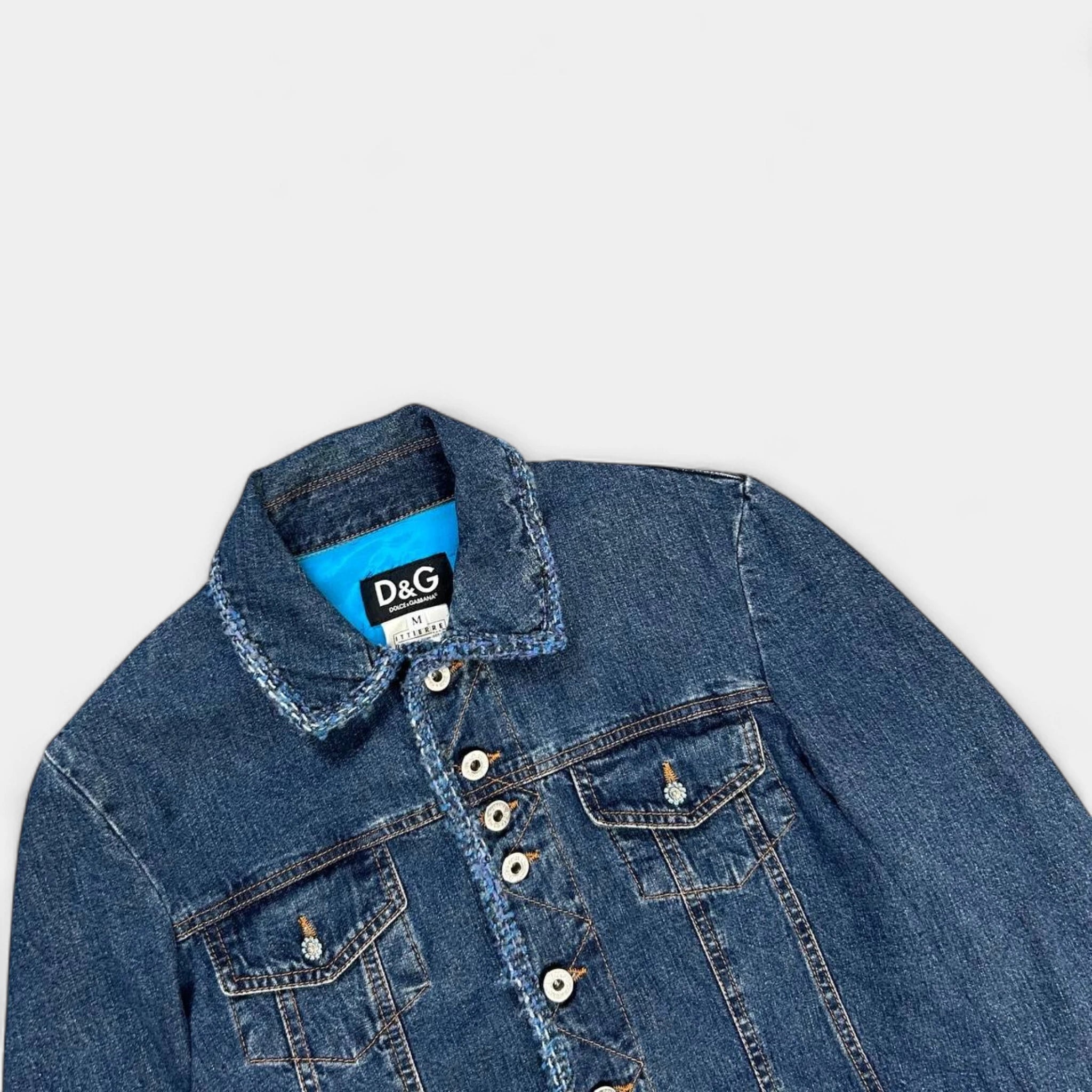 Dolce & Gabbana Blue Tweed Denim Jacket