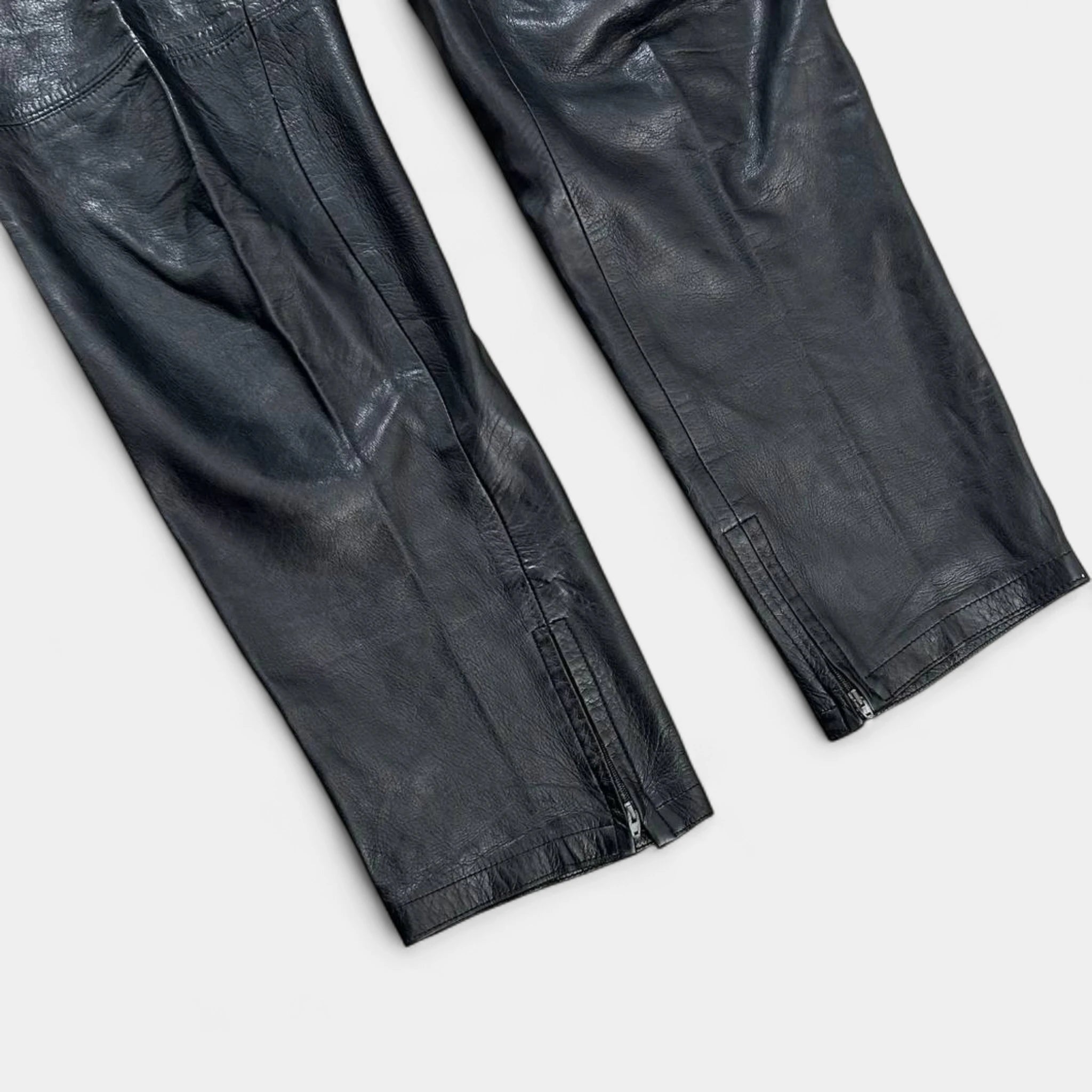Gianni Versace Vintage Leather Black Pants
