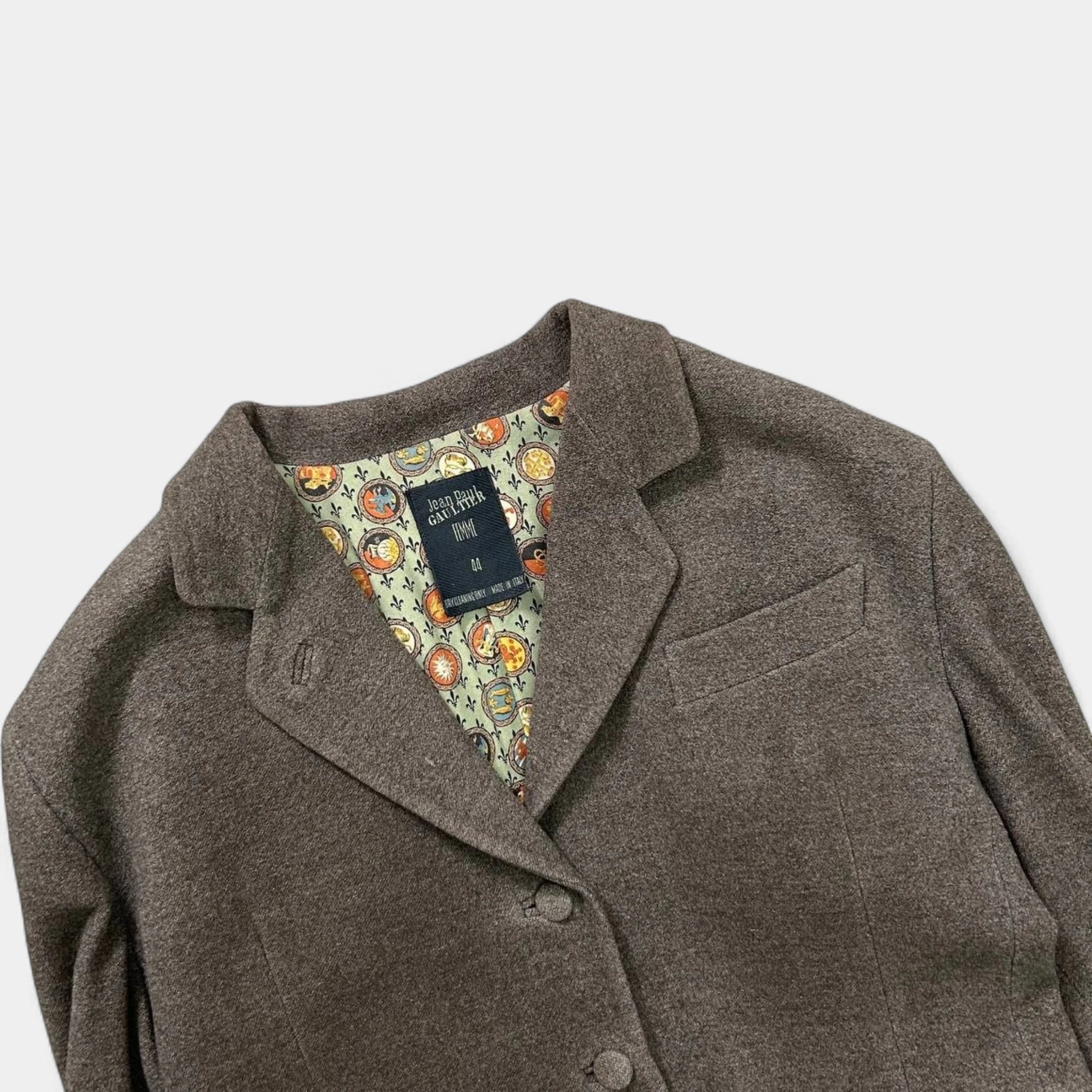 Jean Paul Gaultier Femme Brown Wool Blazer Jacket