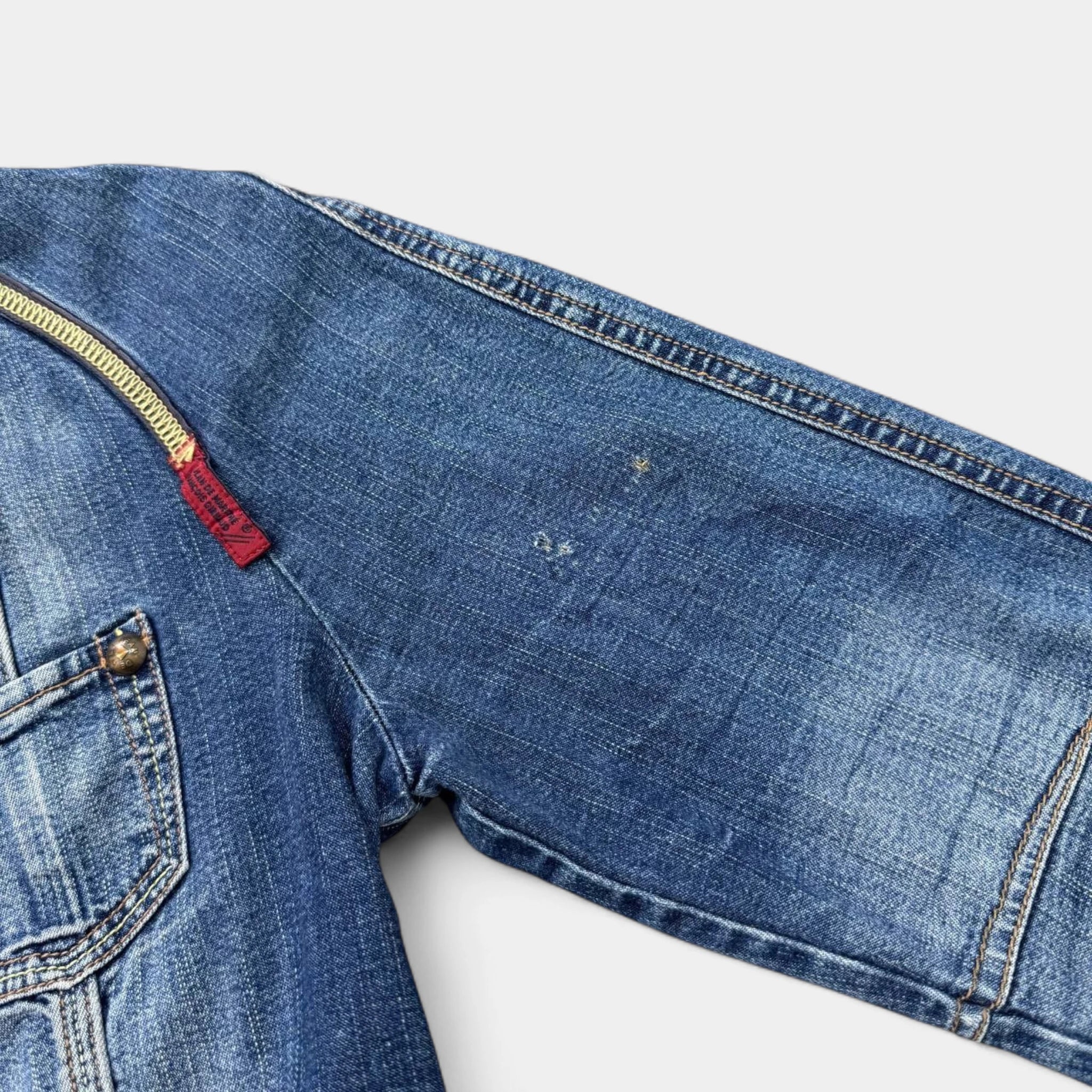 Marithé François Girbaud 2000s Light Wash Technical Denim Jacket