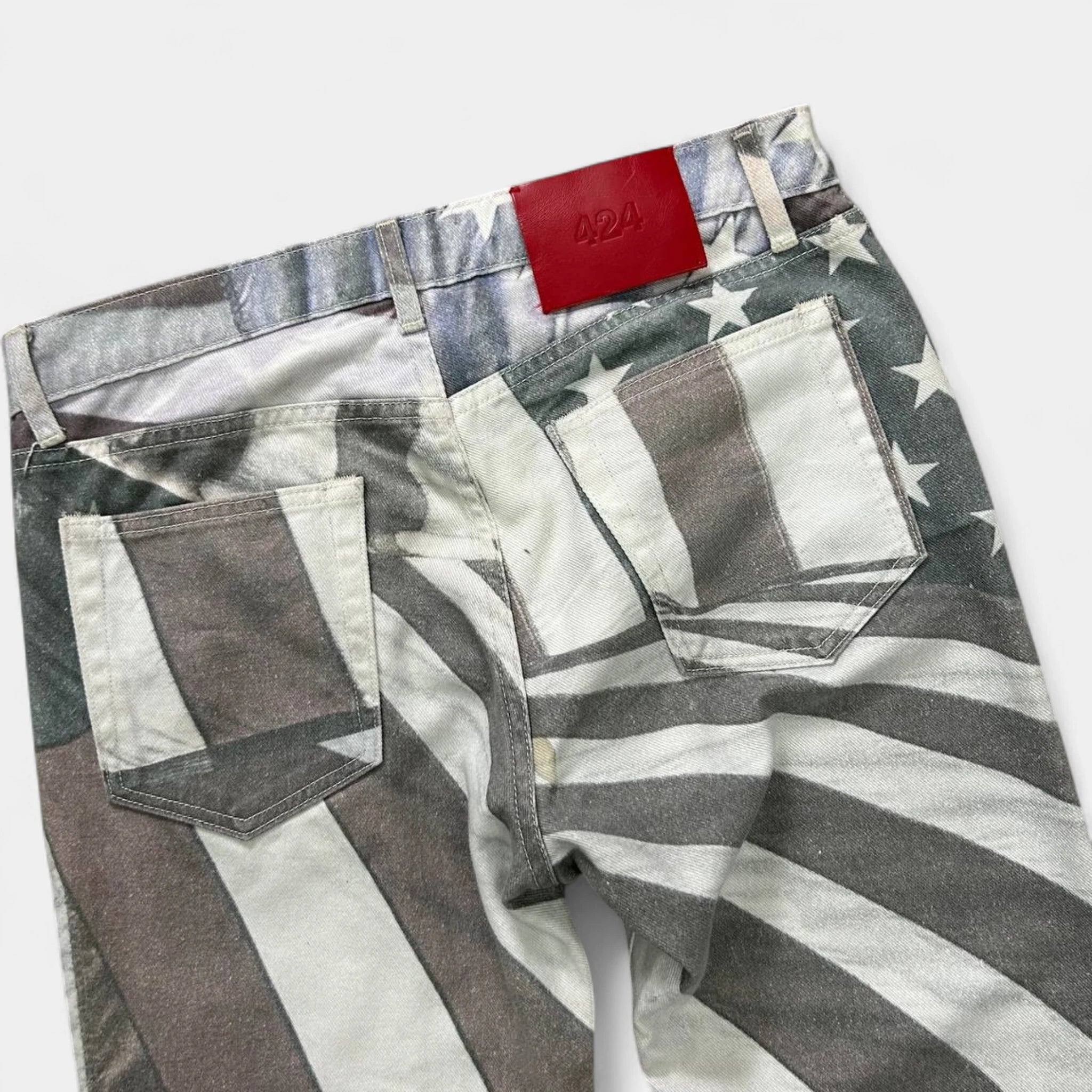 424 FW15 "Americanism" Stars and Stripes Denim Pants