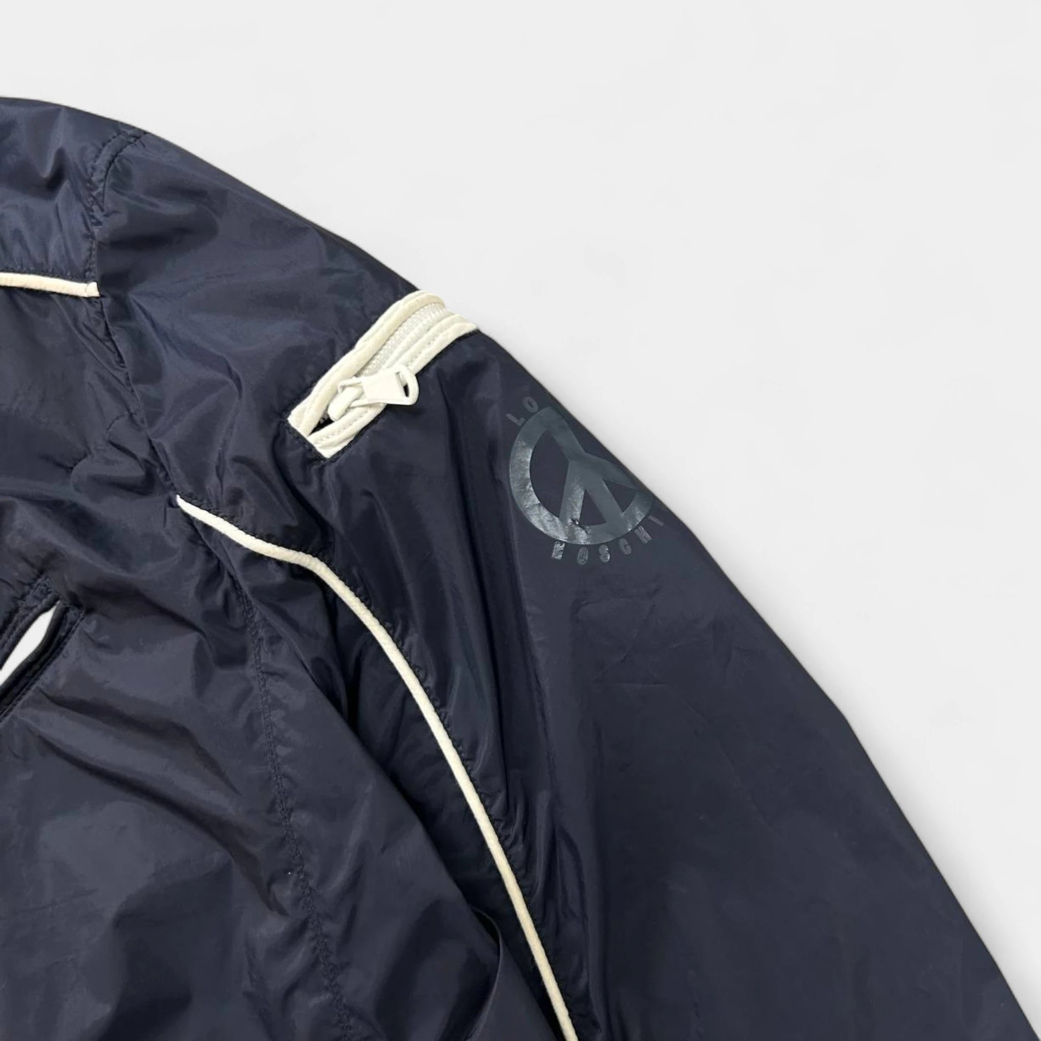 Love Moschino Utility Navy Nylon Moto Jacket