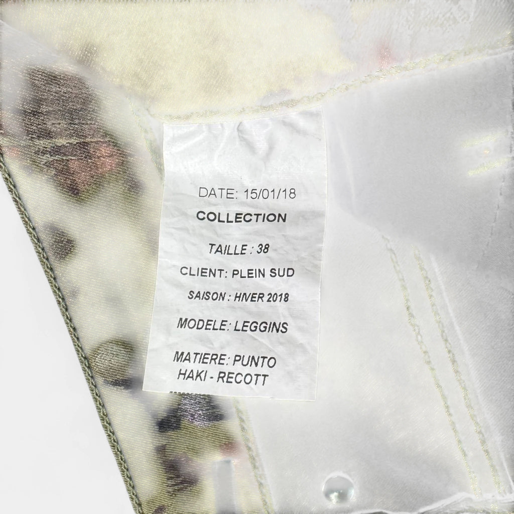 Plein Sud 2000's Olive Abstract Coated Straight-Leg Jeans