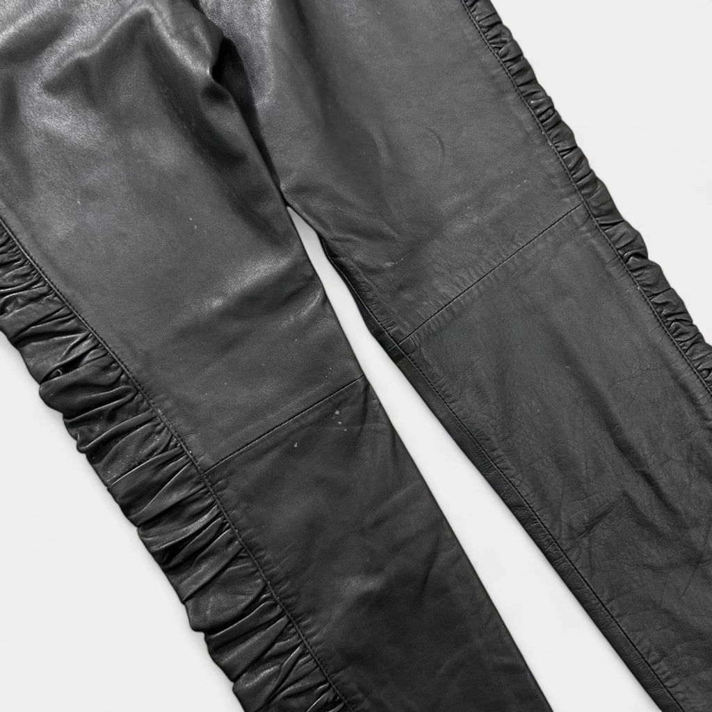 Dolce & Gabbana Wrinkled Black Leather Pants