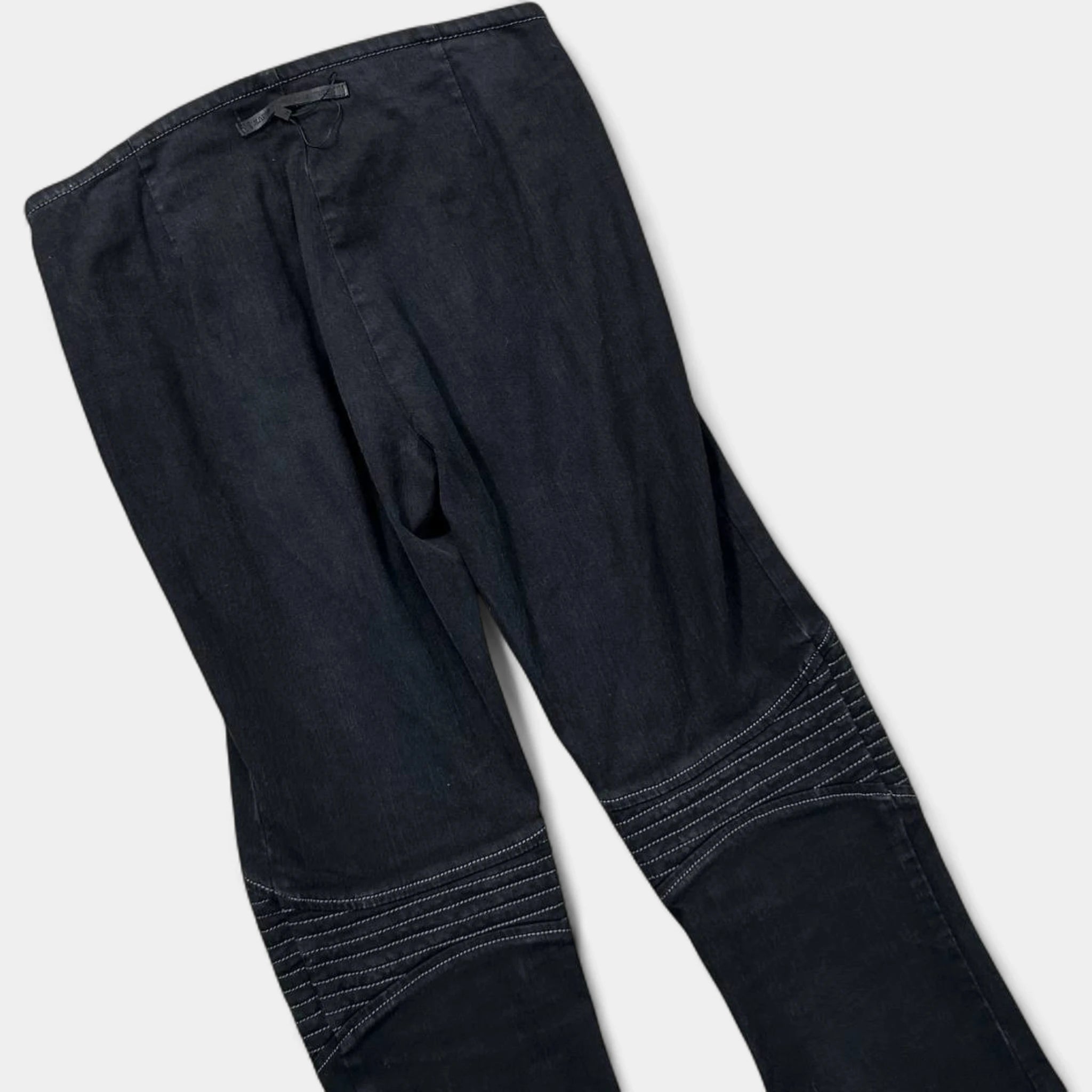 Jean Paul Gaultier Black Biker Double Zipper Flared Pants