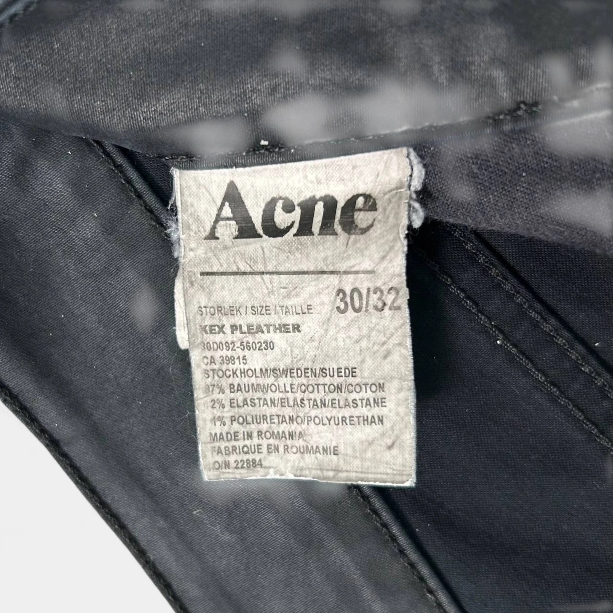 Acne Studios Vintage Avant-Garde Black Coated Denim Skinny Jeans