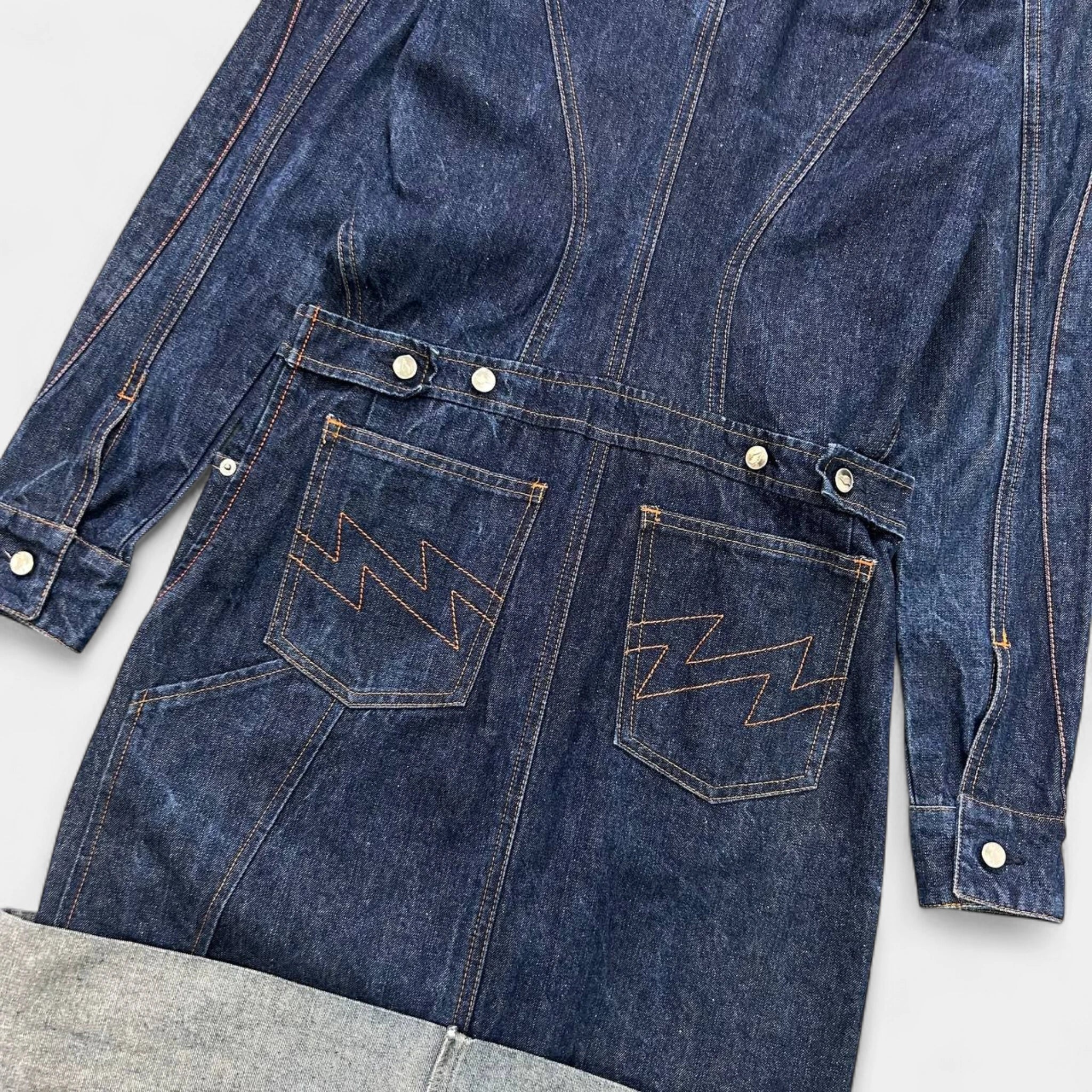 W.&L.T. Walter Van Beirendonck 90s Lightning Bolt Denim Dress