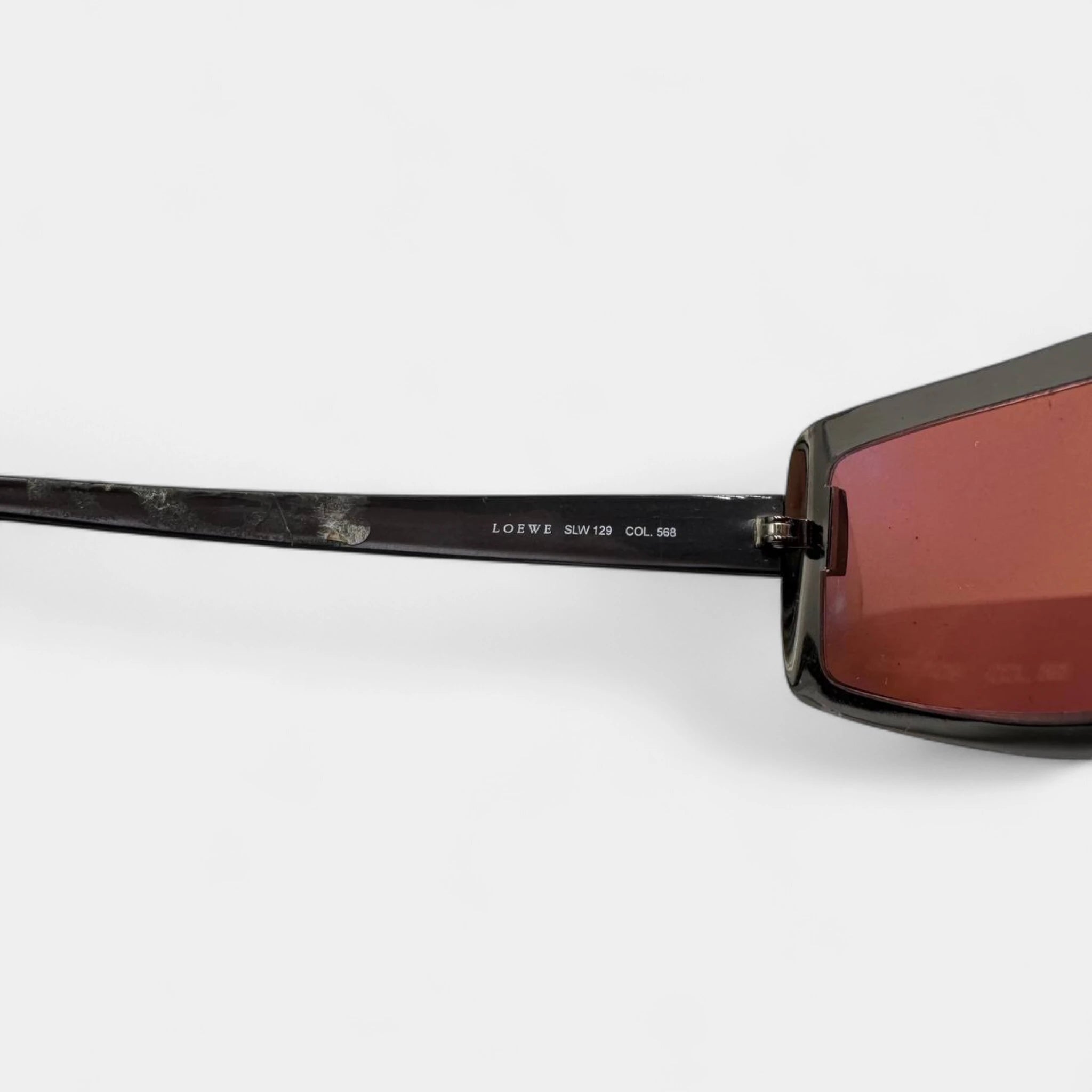 Loewe Metal Frame Red Rectangular Sunglasses