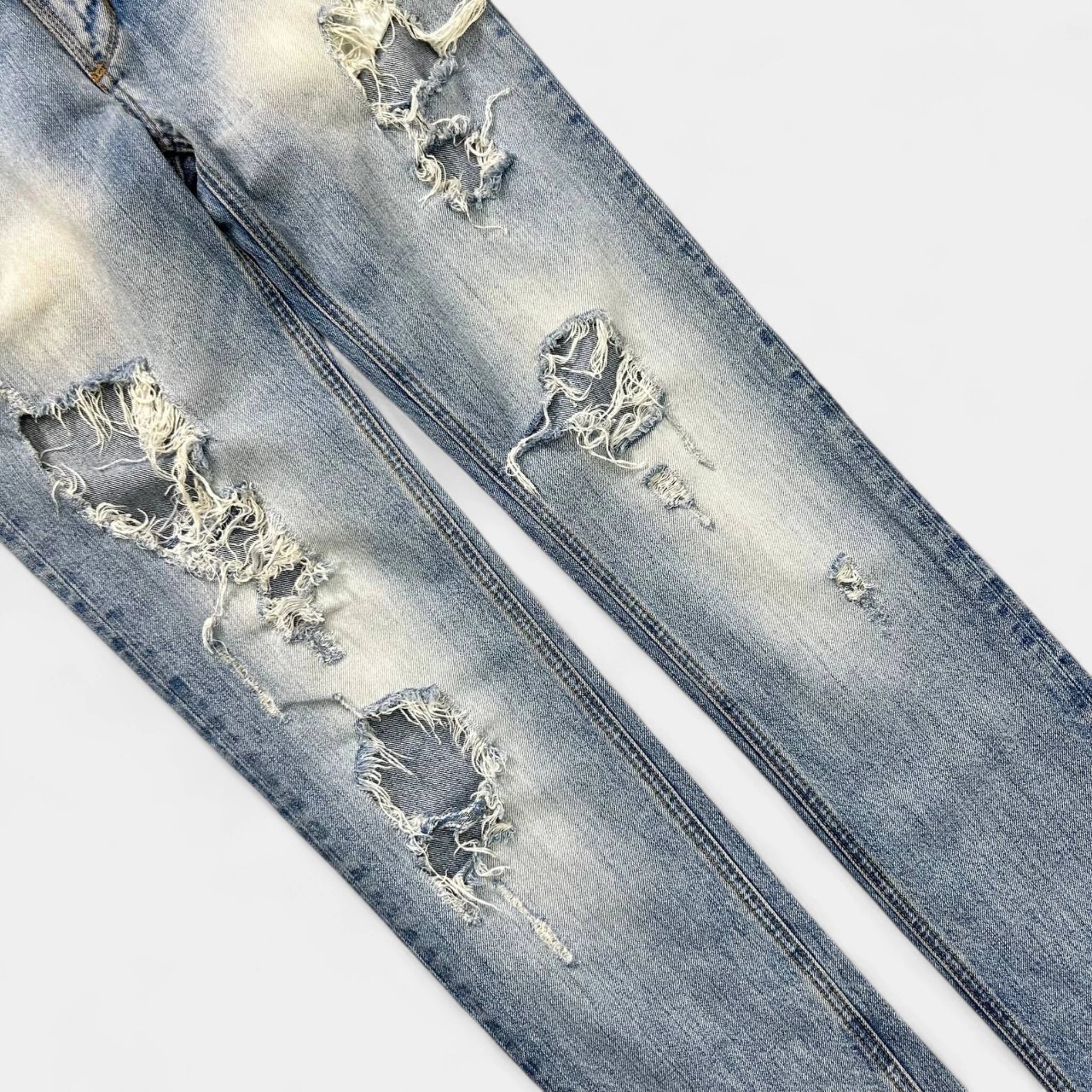 Dolce & Gabbana Straight Leg Distressed Blue Jeans