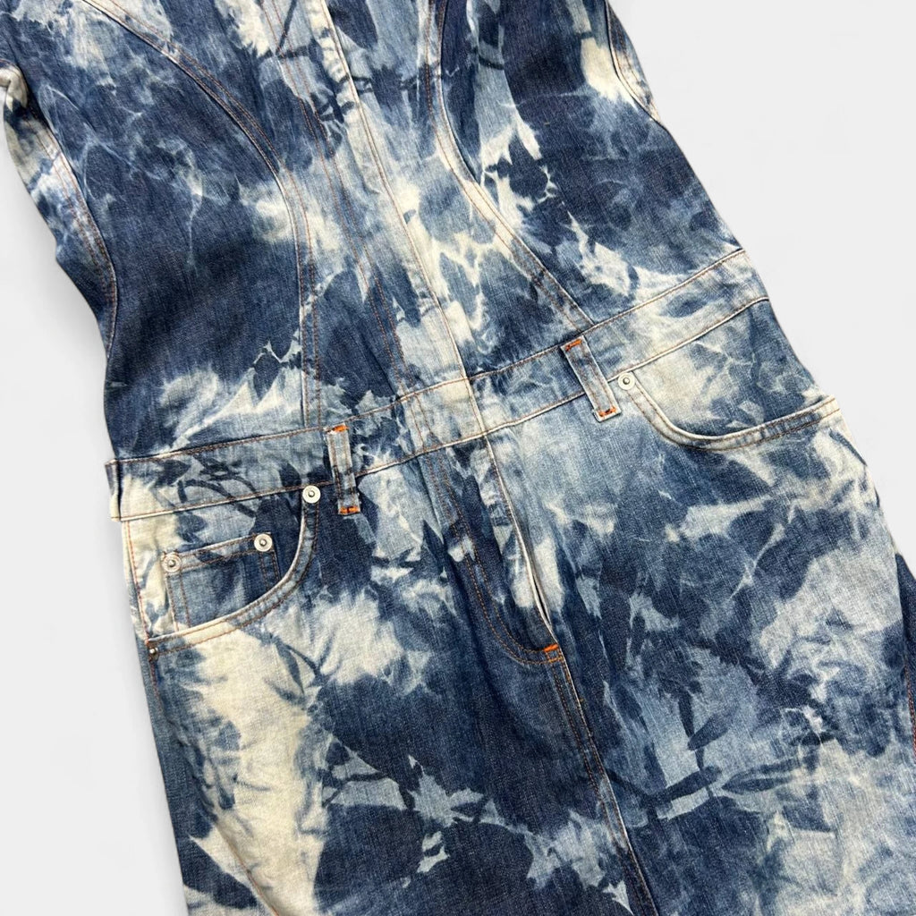 Walter Van Beirendonck W.&L.T. 1997 Marble Wash Denim Dress
