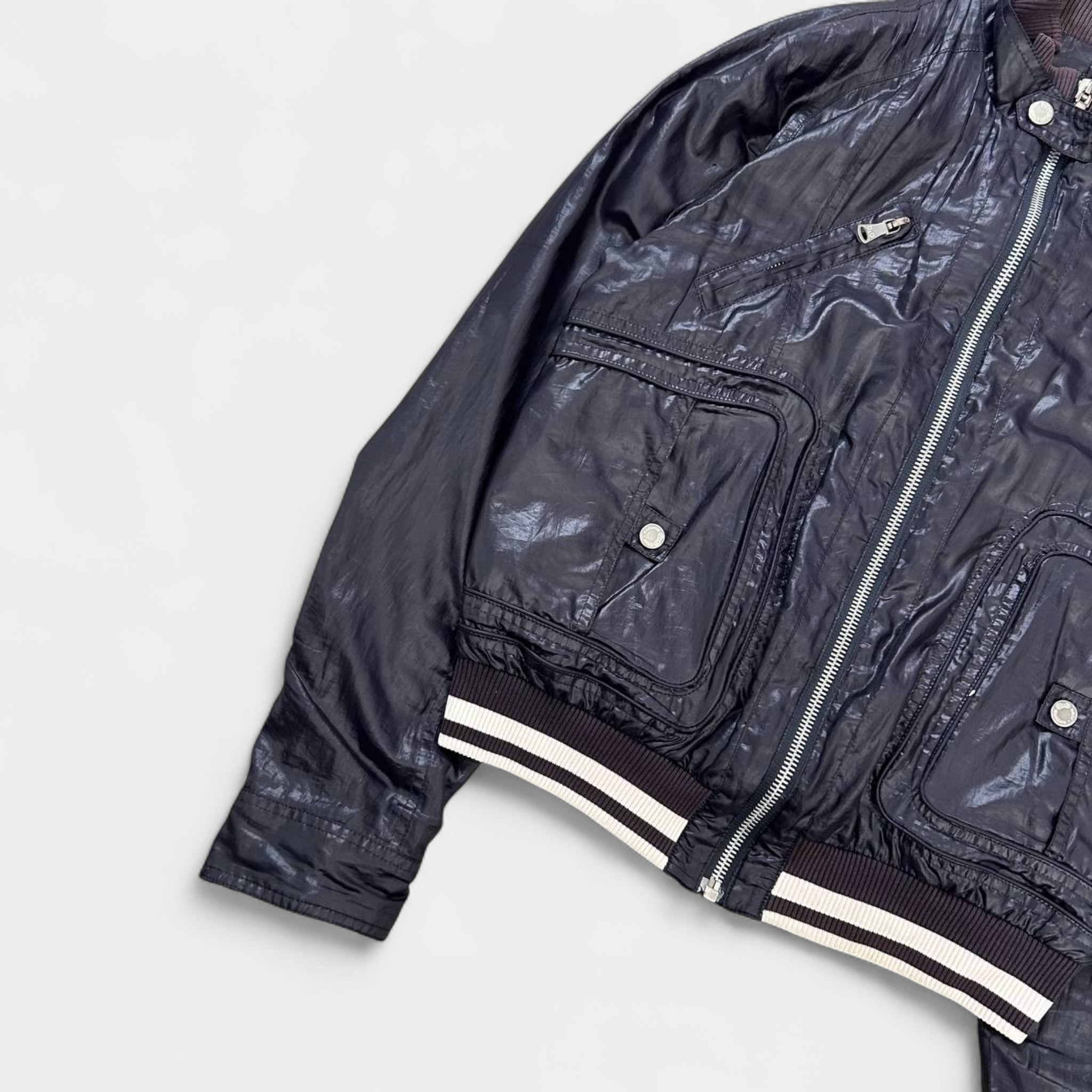 Dolce & Gabbana Nylon Purple Bomber Jacket