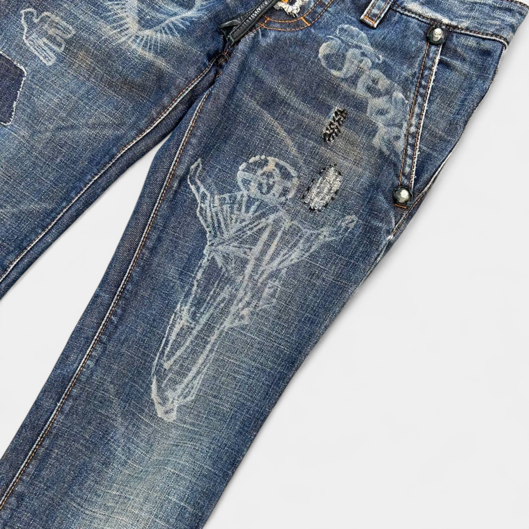 Dsquared2 FW2005 "I Love Jesus" Patchwork Denim