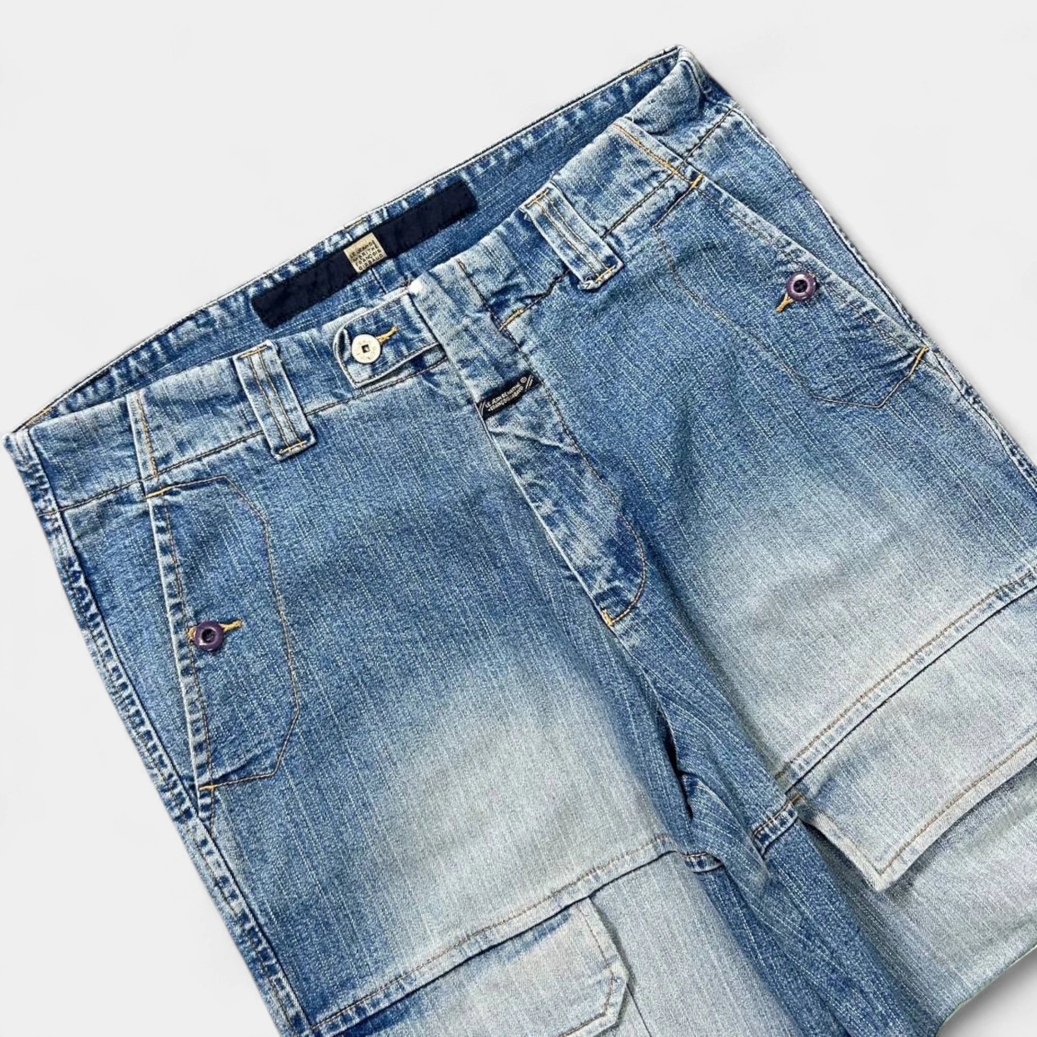 Marithé + François Girbaud Classic Light Blue Cargo Denim Pants