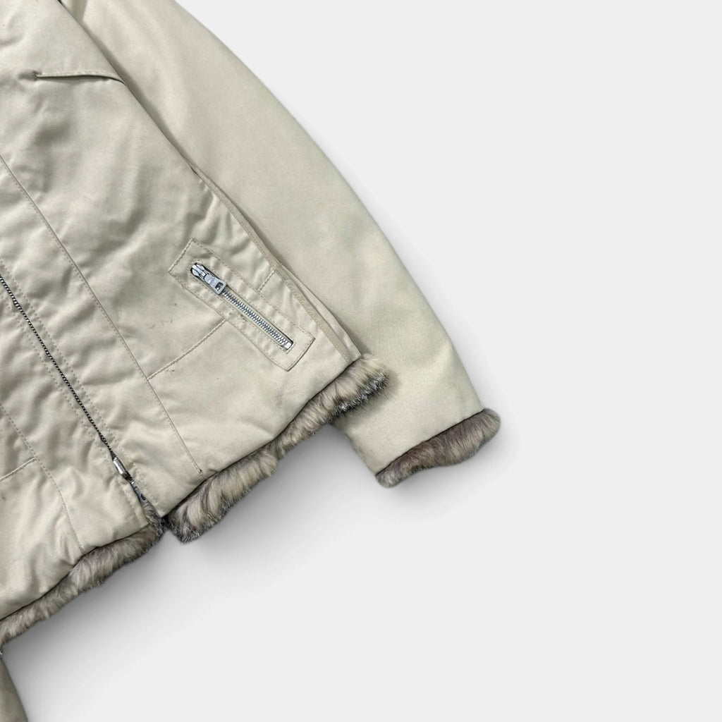 Prada 2000's Beige Fur Nylon Jacket
