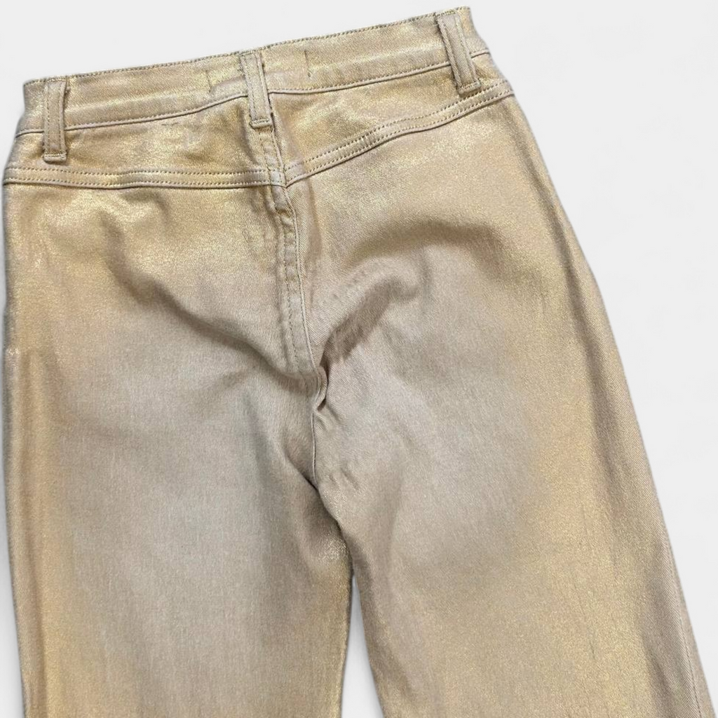 Cavalli Metallic Gold Straight Leg Jeans