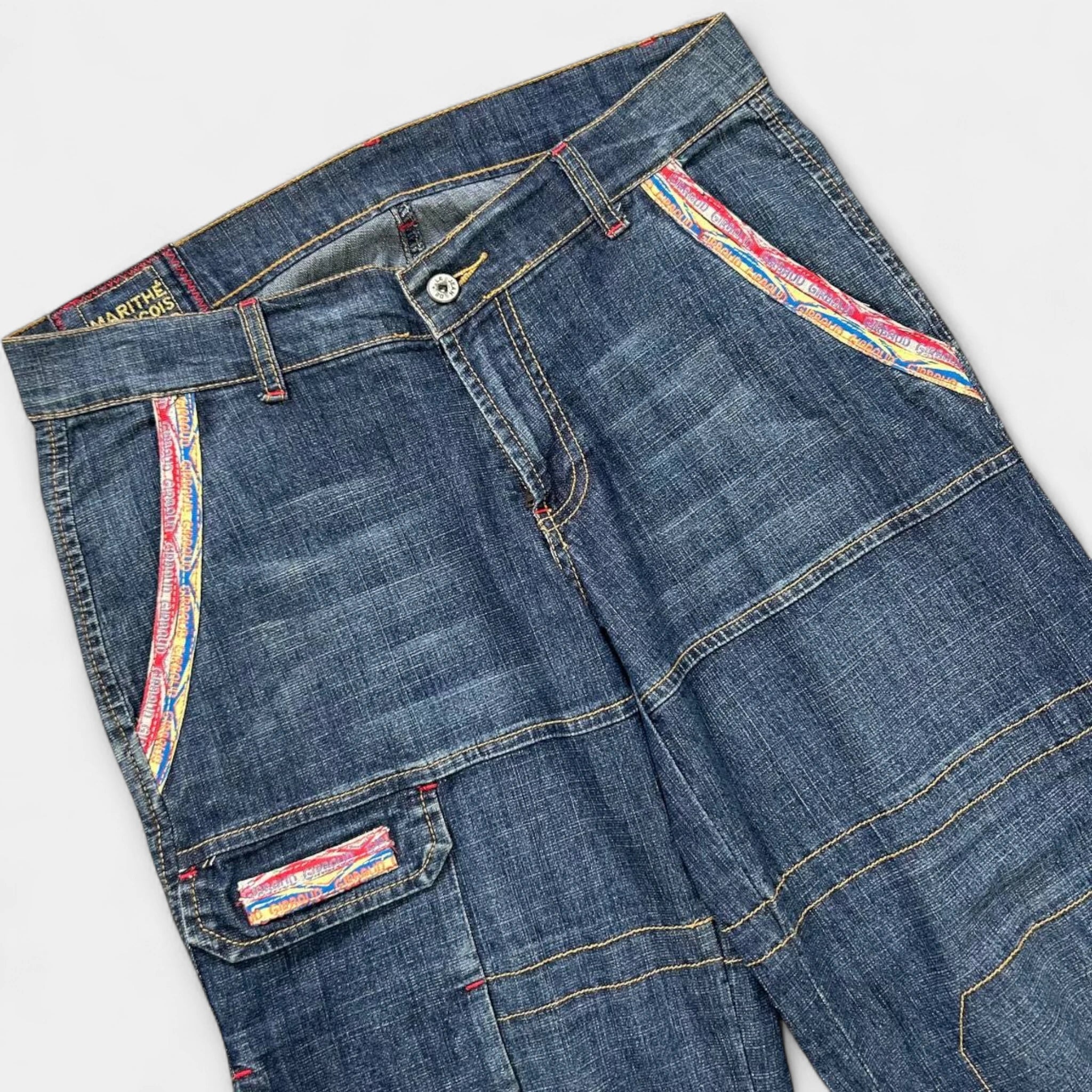 Marithé + François Girbaud Colorful Cargo Denim Shorts
