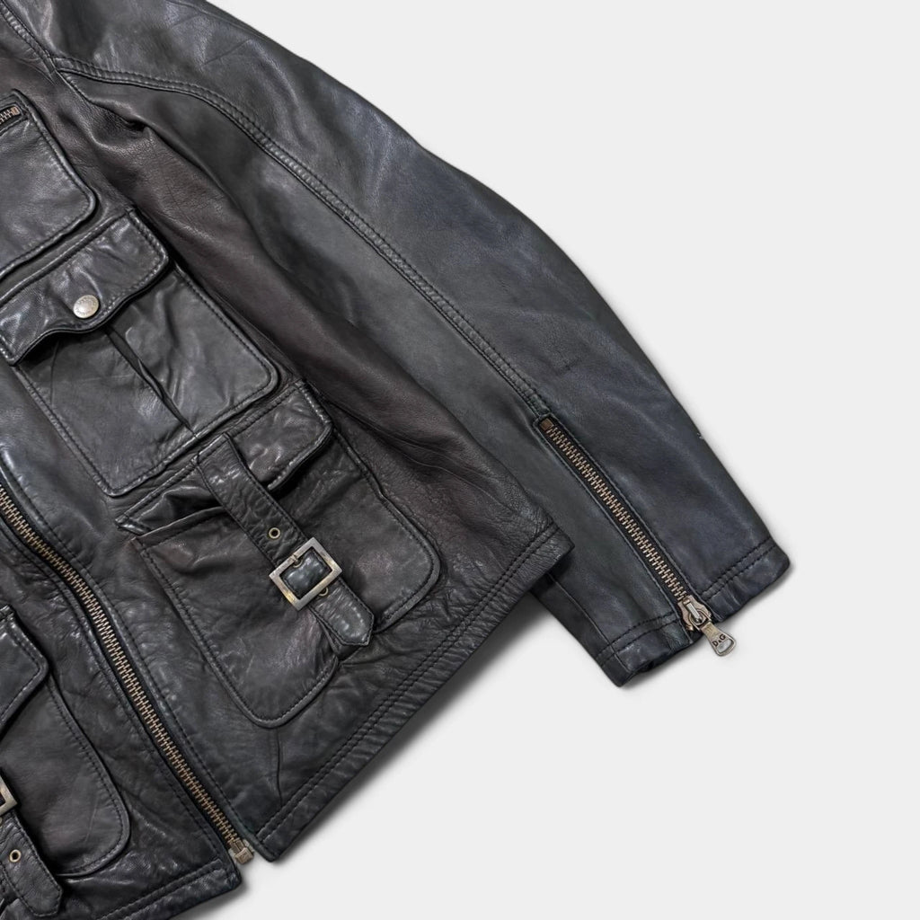Dolce & Gabbana 2000's Multi-Pocket Leather Utility Jacket