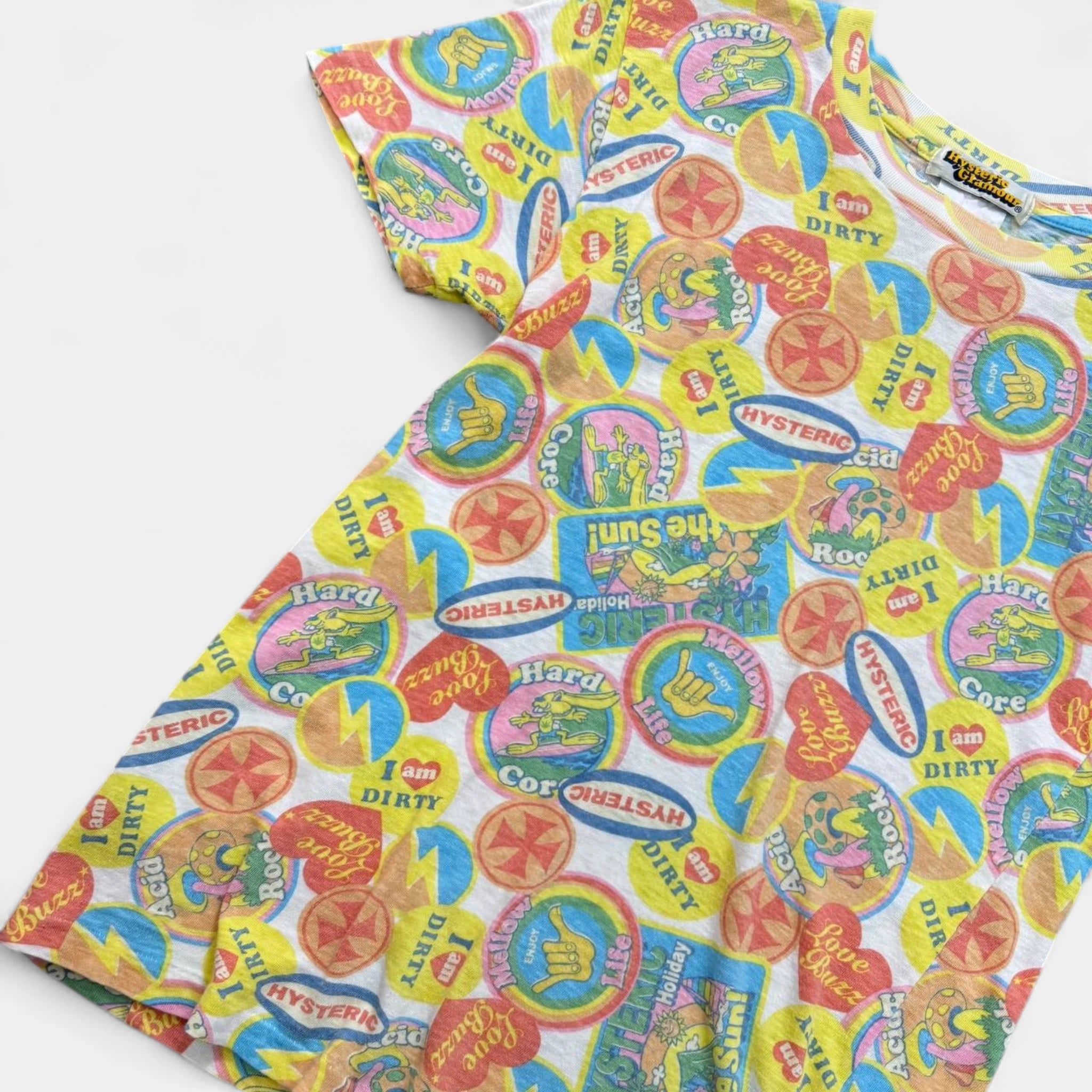 Hysteric Glamour 90's Pop-Art Badge Print T-Shirt