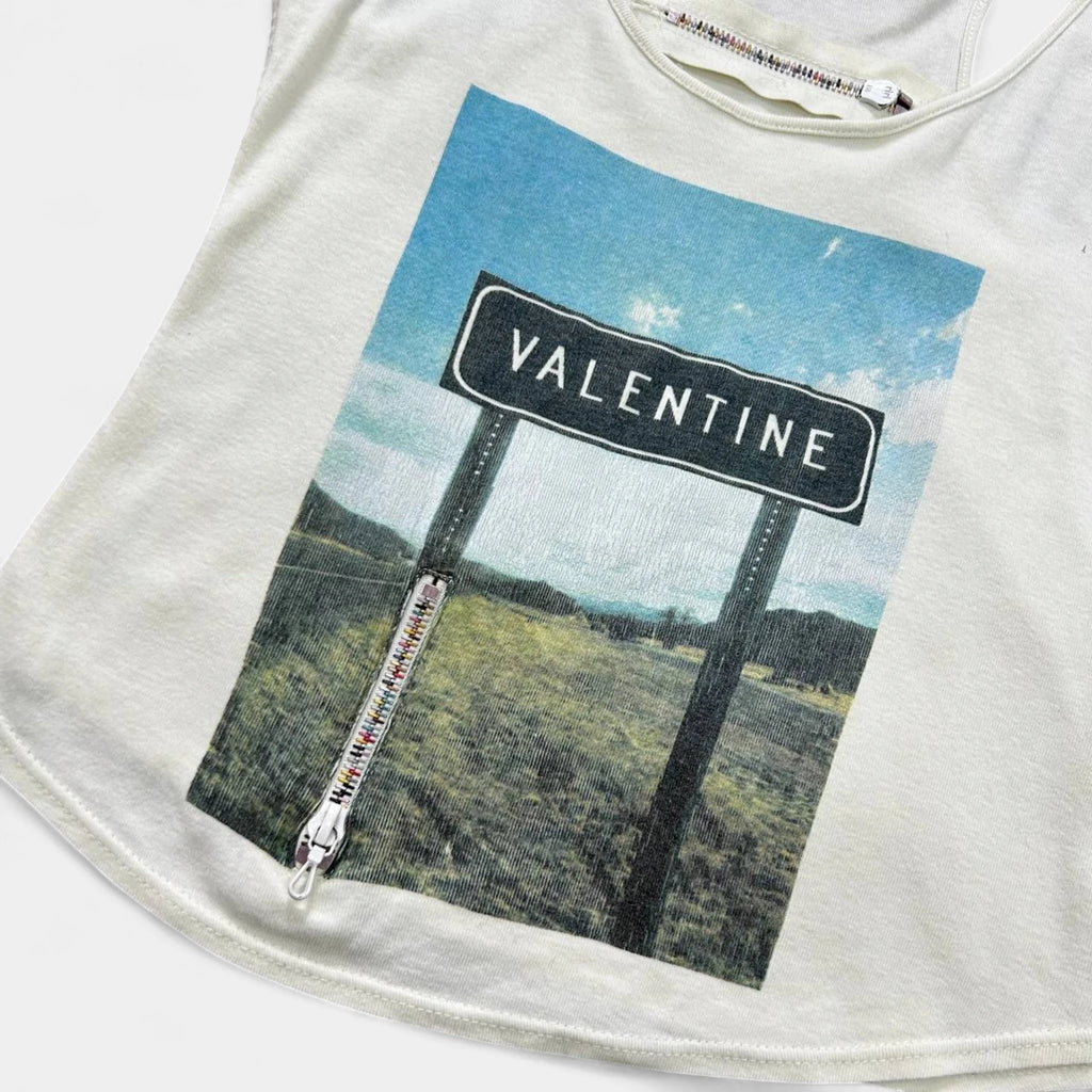 Chloé SS01 by Stella McCartney "Valentine" Zipper Tank Top