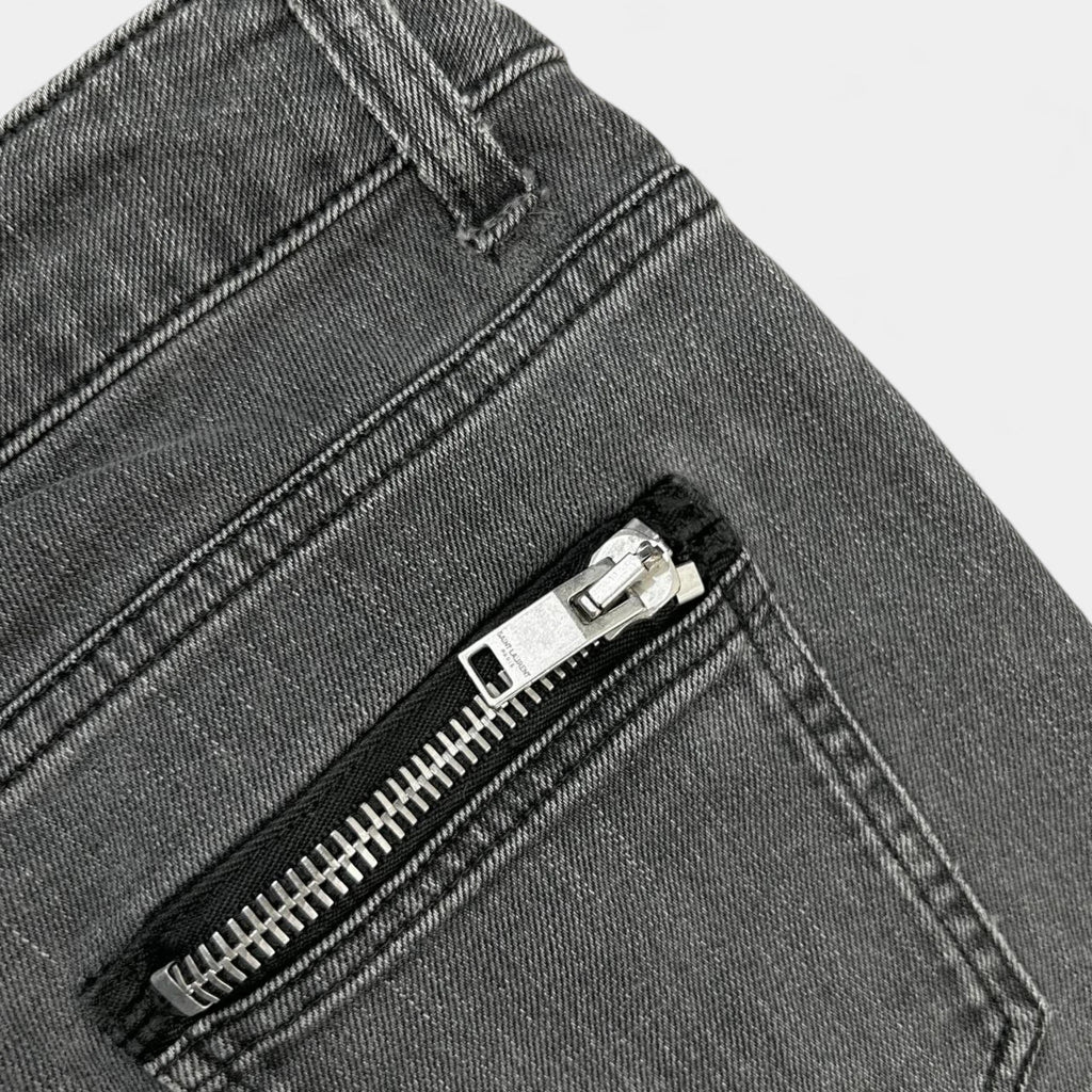 Saint Laurent Grey Washed Skinny Jeans