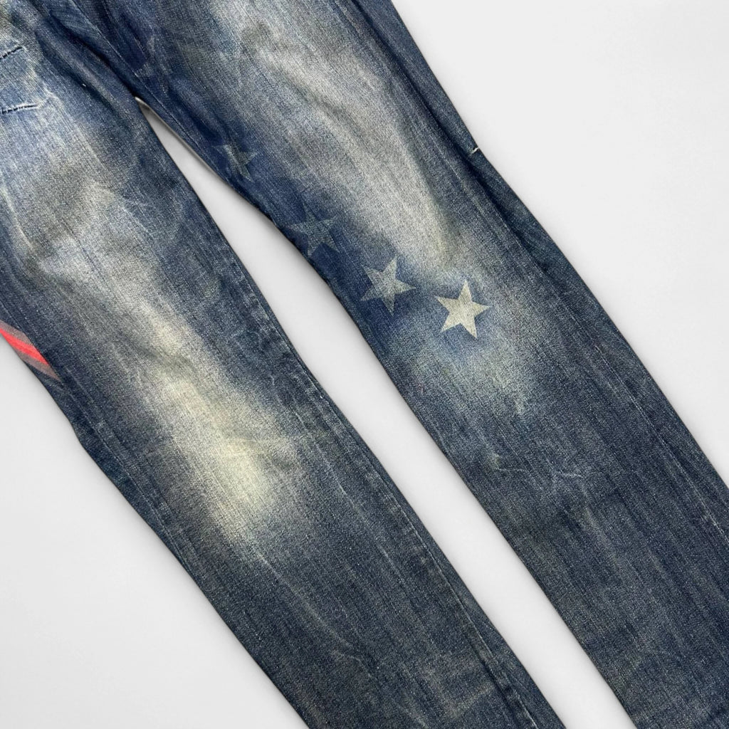 Marithé + François Girbaud "USA Flag" Wash Straight Leg Denim Jeans