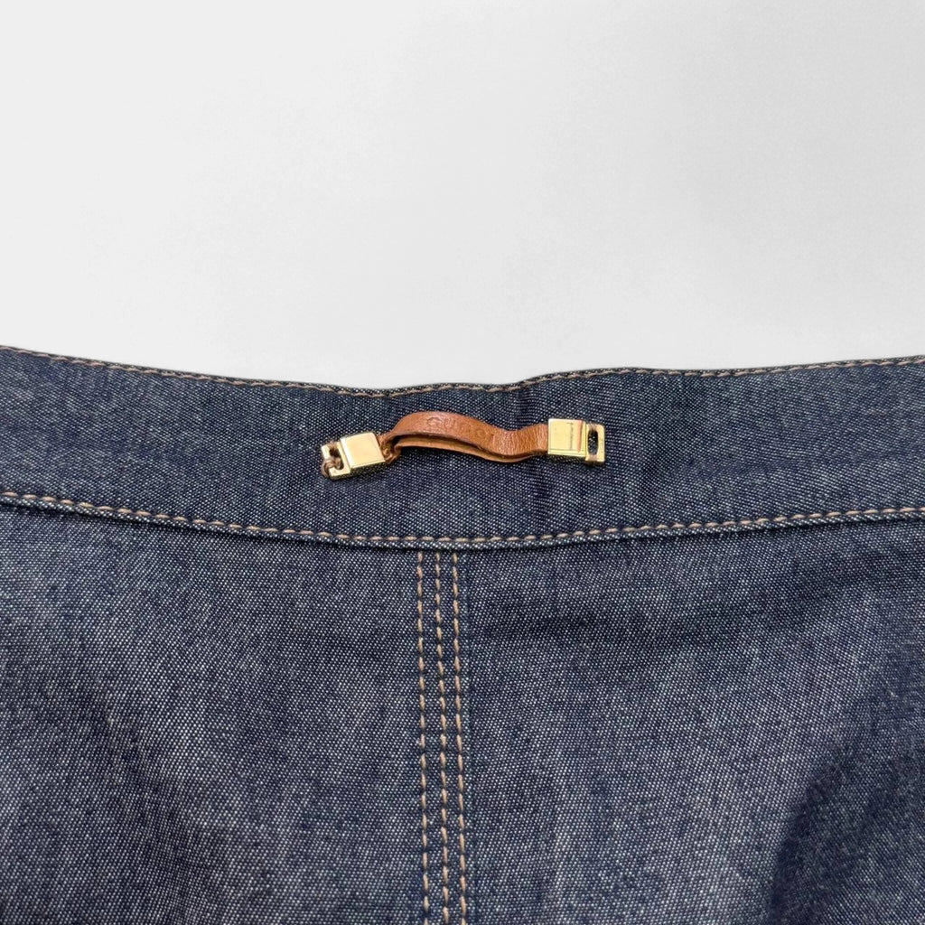Gucci by Tom Ford High-Waisted Raw Indigo Denim Split Skirt