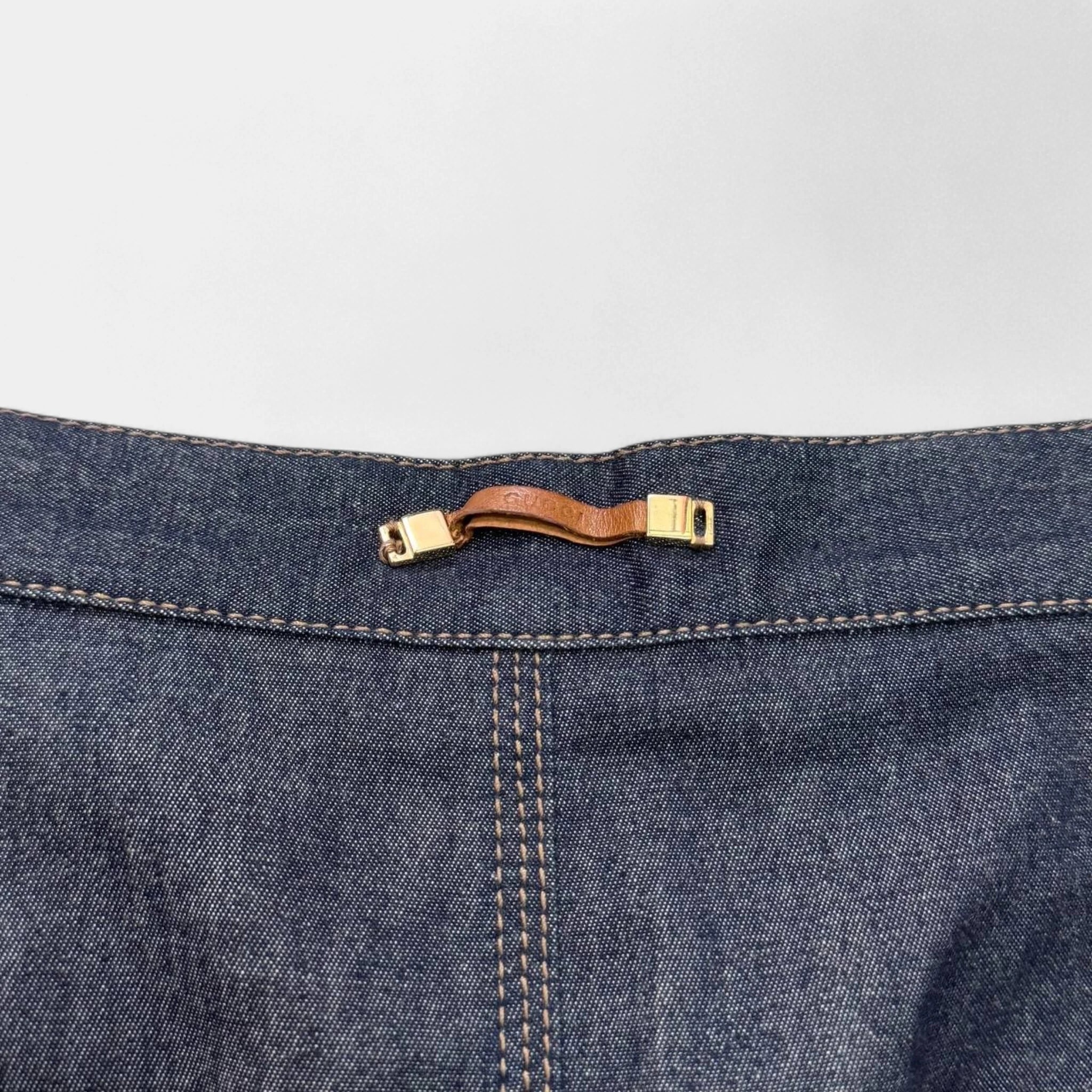 Gucci by Tom Ford High-Waisted Raw Indigo Denim Split Skirt