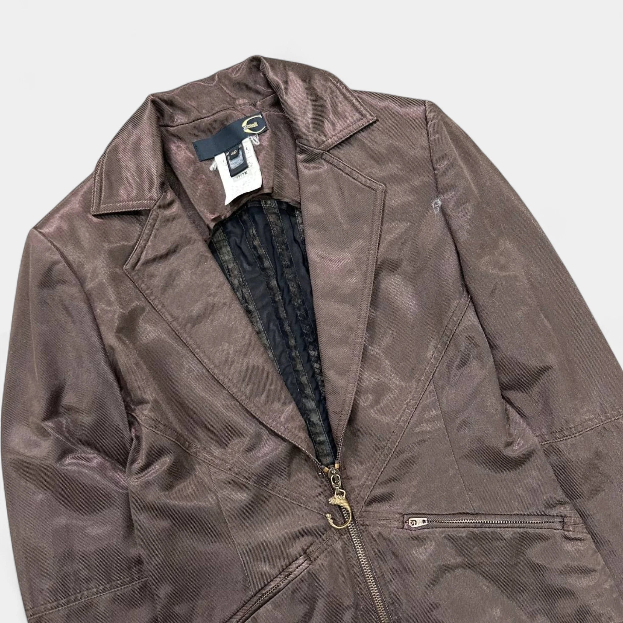 Just Cavalli 2000s Shiny Nylon Blazer Jacket