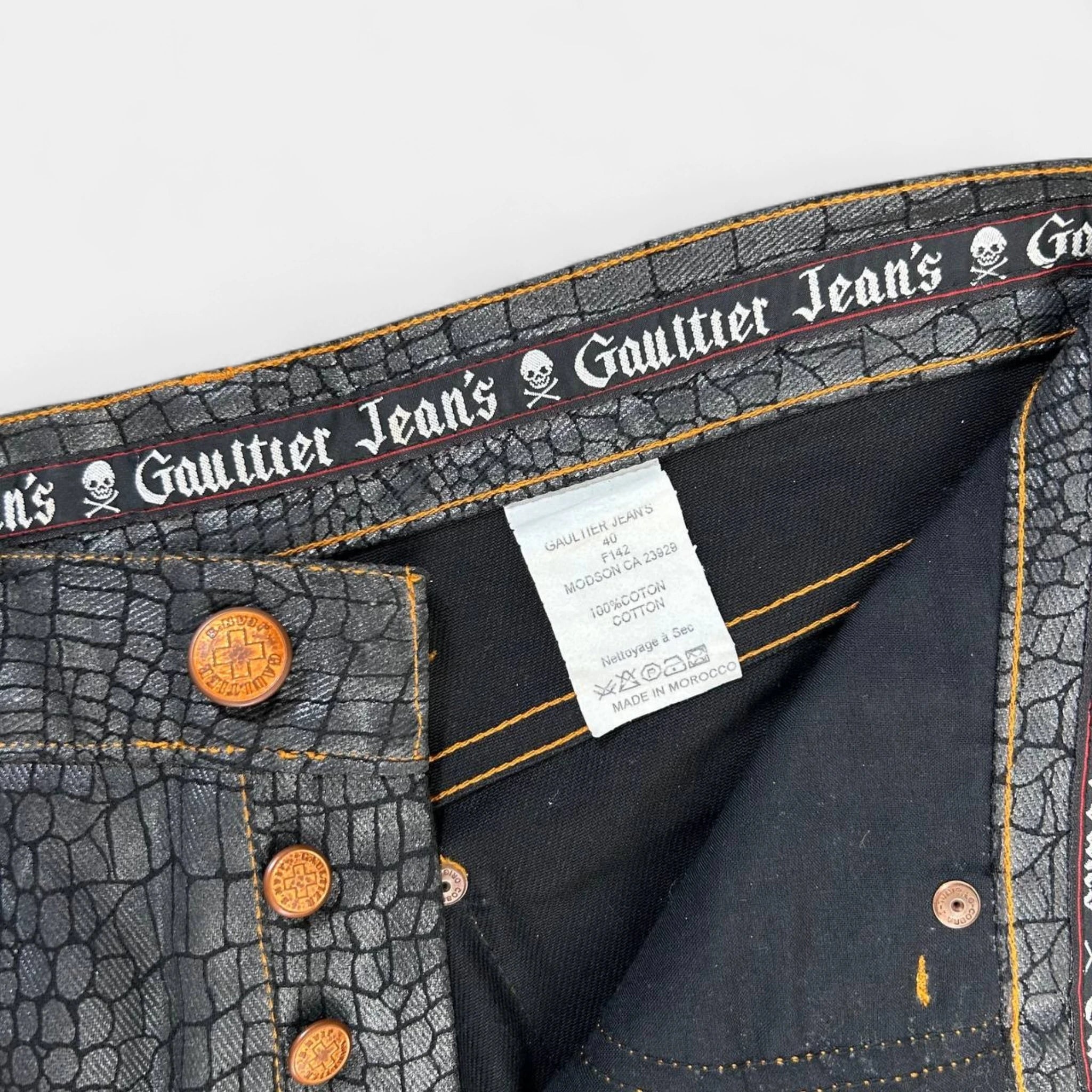 Jean Paul Gaultier 90s Snakeskin Print Pants