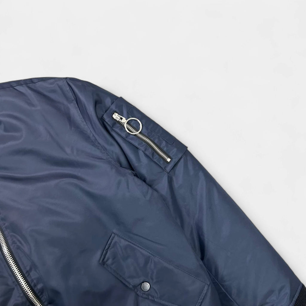 Off-White Reflective "Arrows" Navy Bomber Jacket