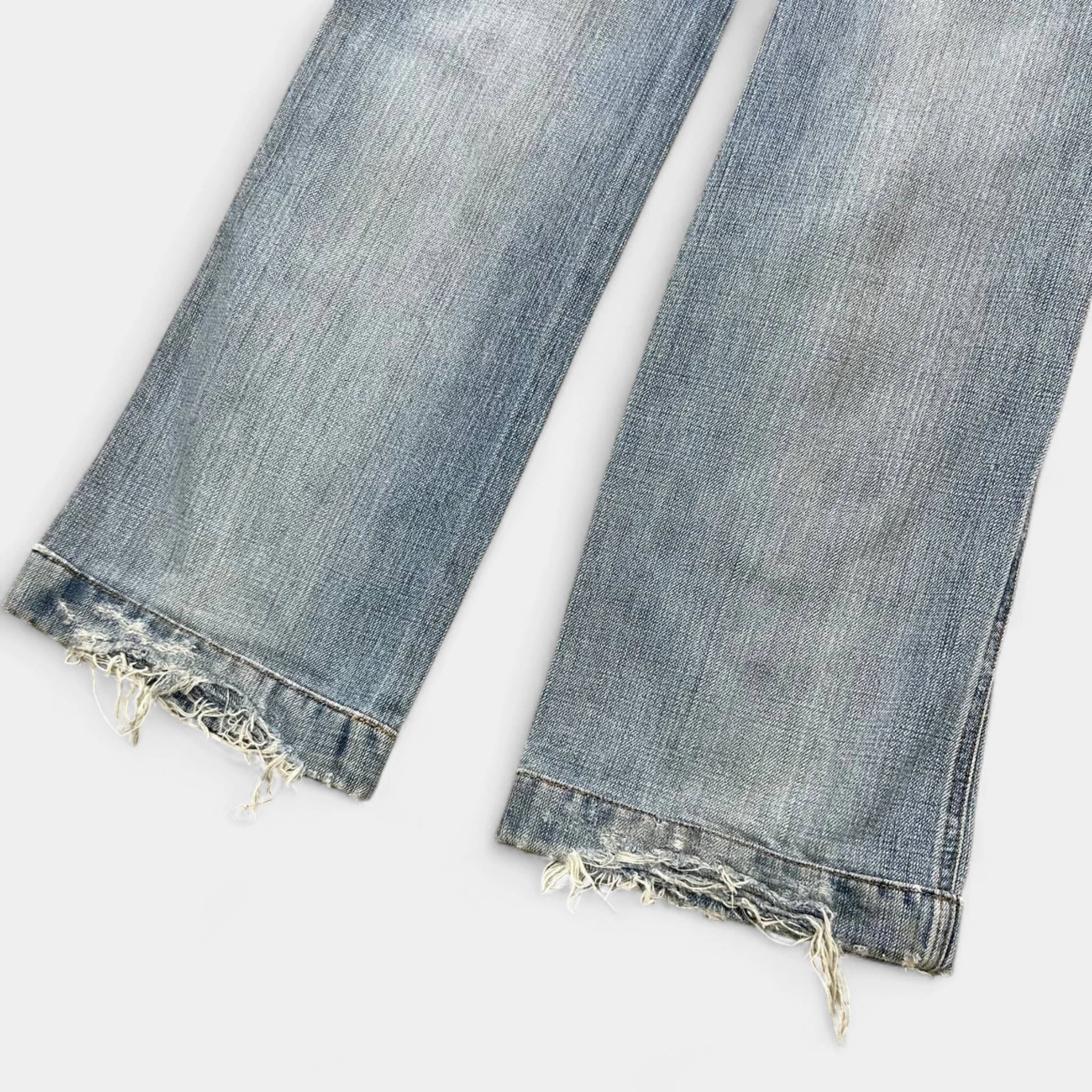 Dolce & Gabbana 2000's Flared Distressed Blue Jeans