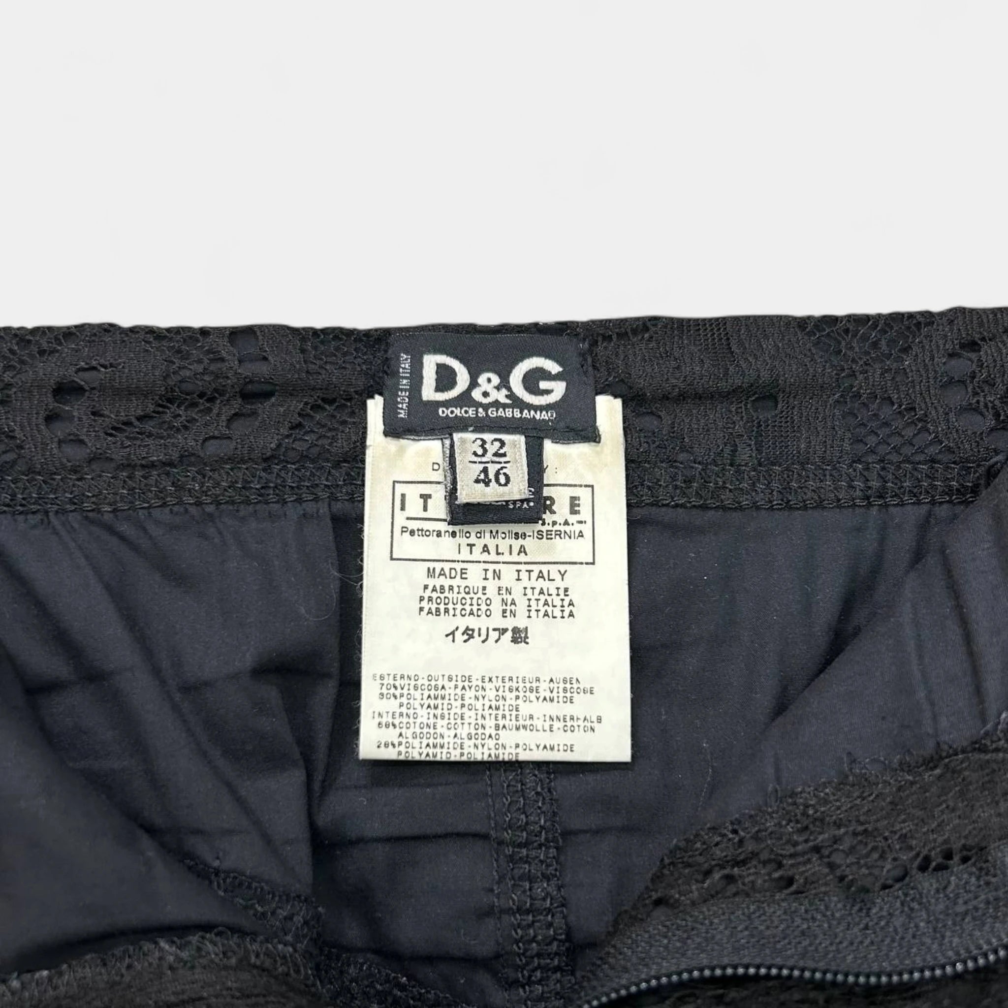 Dolce & Gabbana Black Venecian Lace Pencil Skirt