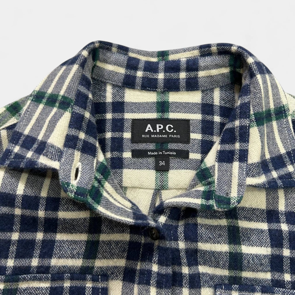 A.P.C. Alpaca Wool Plaid Button Shirt