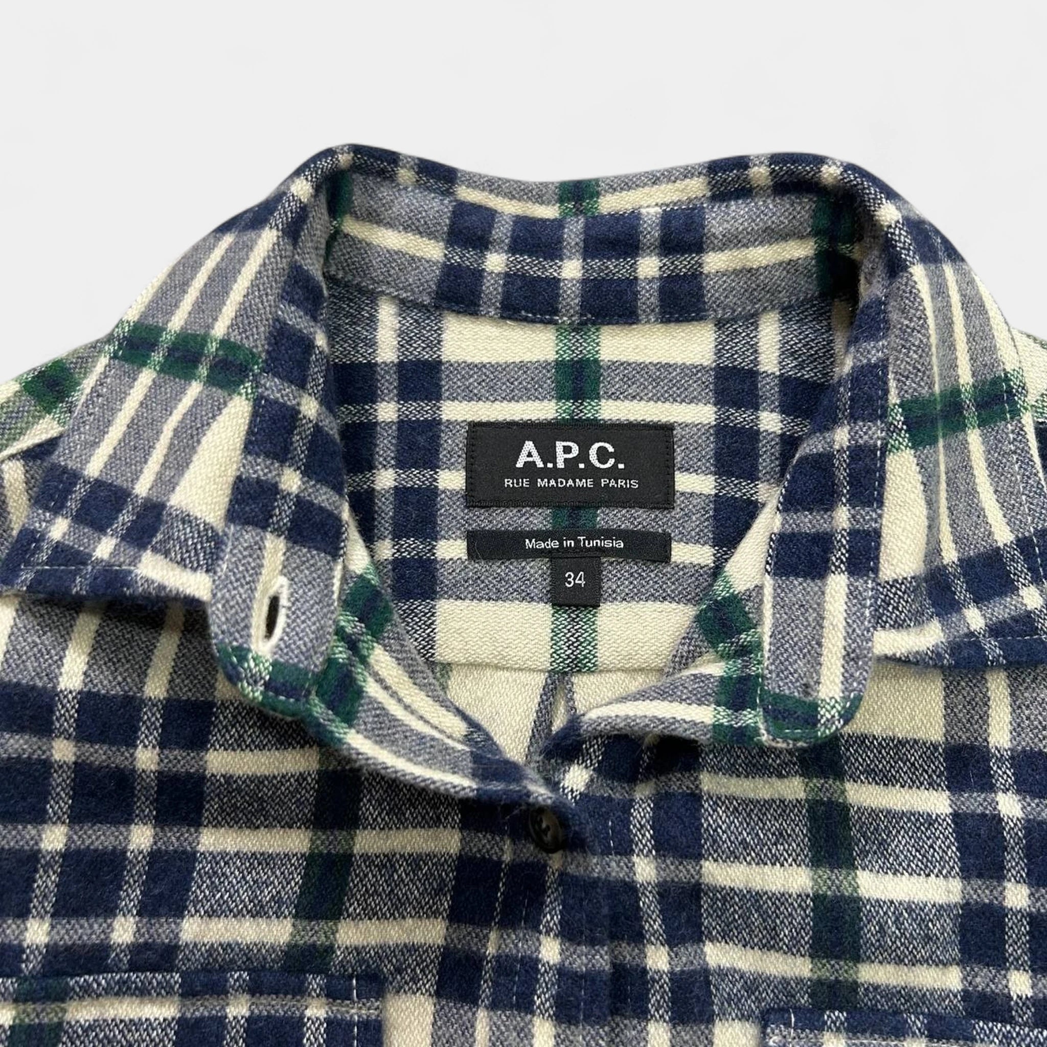 A.P.C. Alpaca Wool Plaid Button Shirt