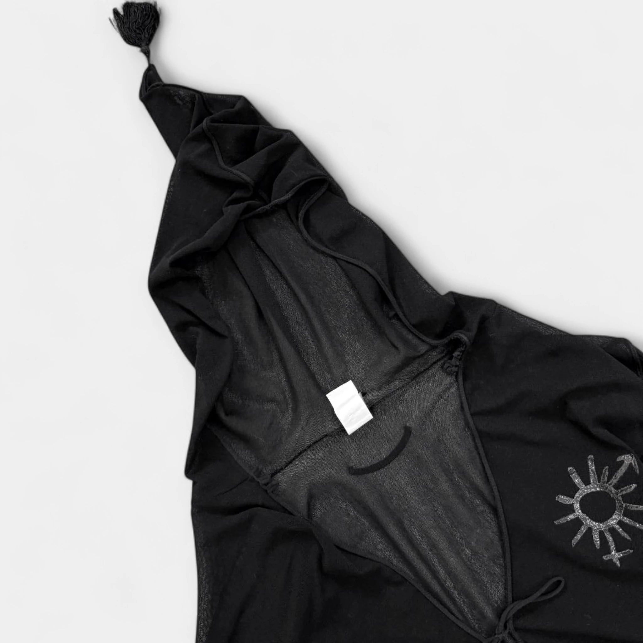 Jean Paul Gaultier Black Sheer Mesh Hood Cardigan