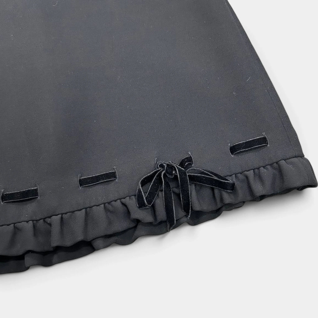 Miu Miu Nylon Black Skirt with Bow Detail