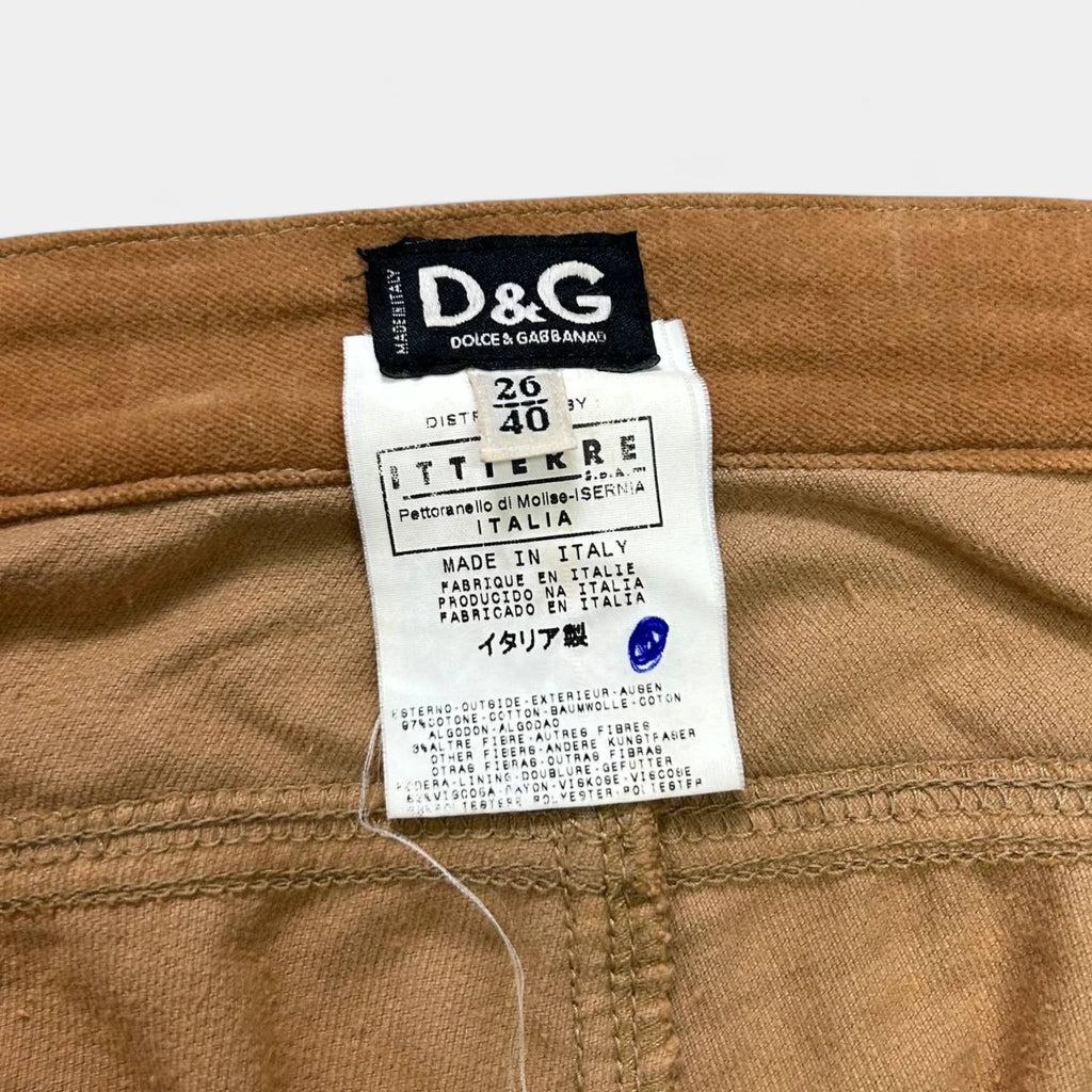 Dolce & Gabbana Brown Velour Flared Pants