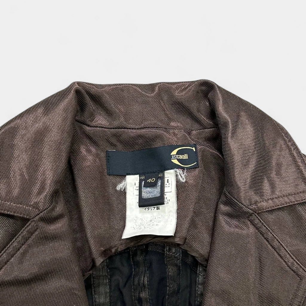 Just Cavalli 2000s Shiny Nylon Blazer Jacket
