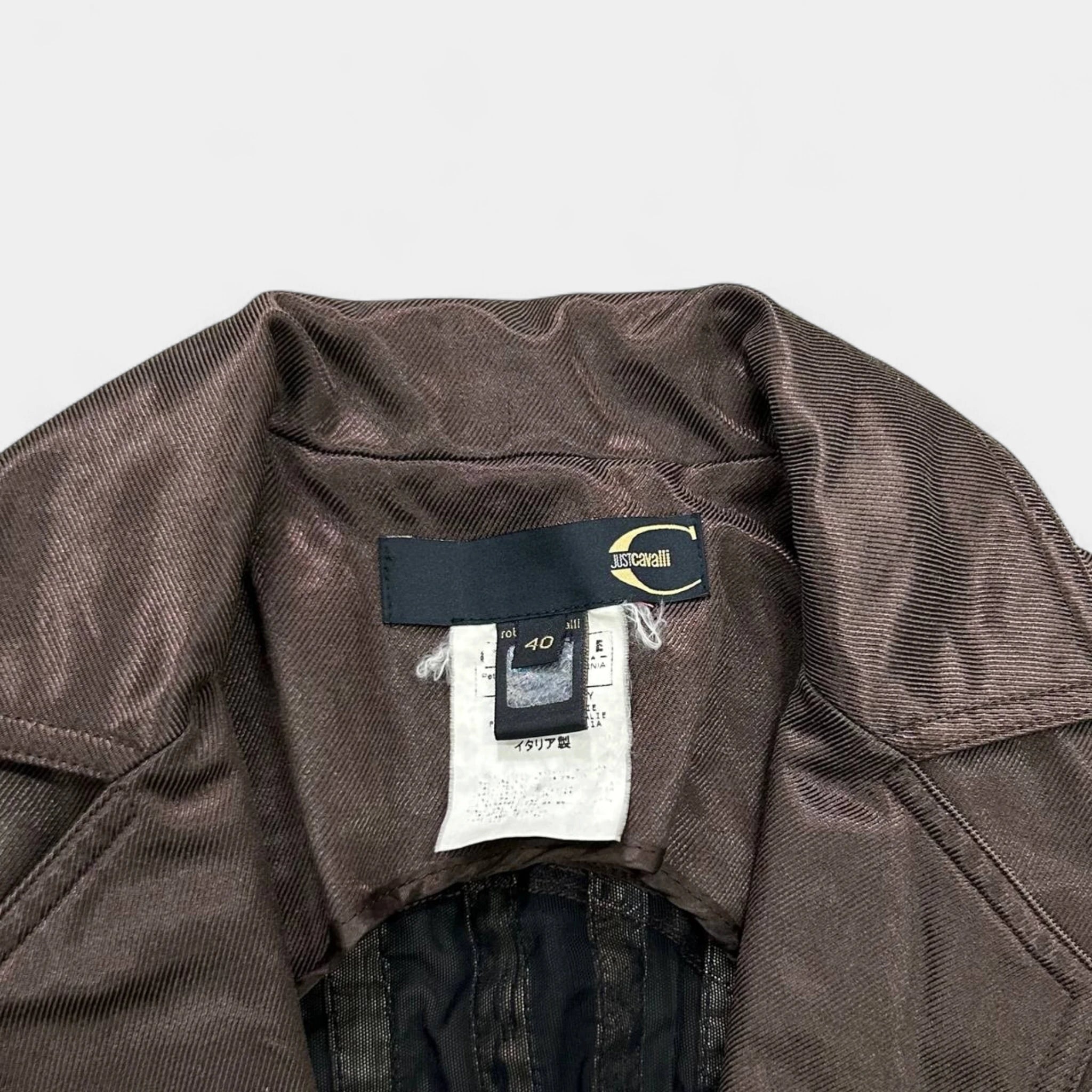 Just Cavalli 2000s Shiny Nylon Blazer Jacket