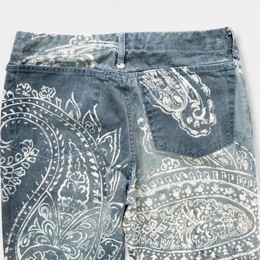 Just Cavalli Light Blue Bandana Print Flared Jeans