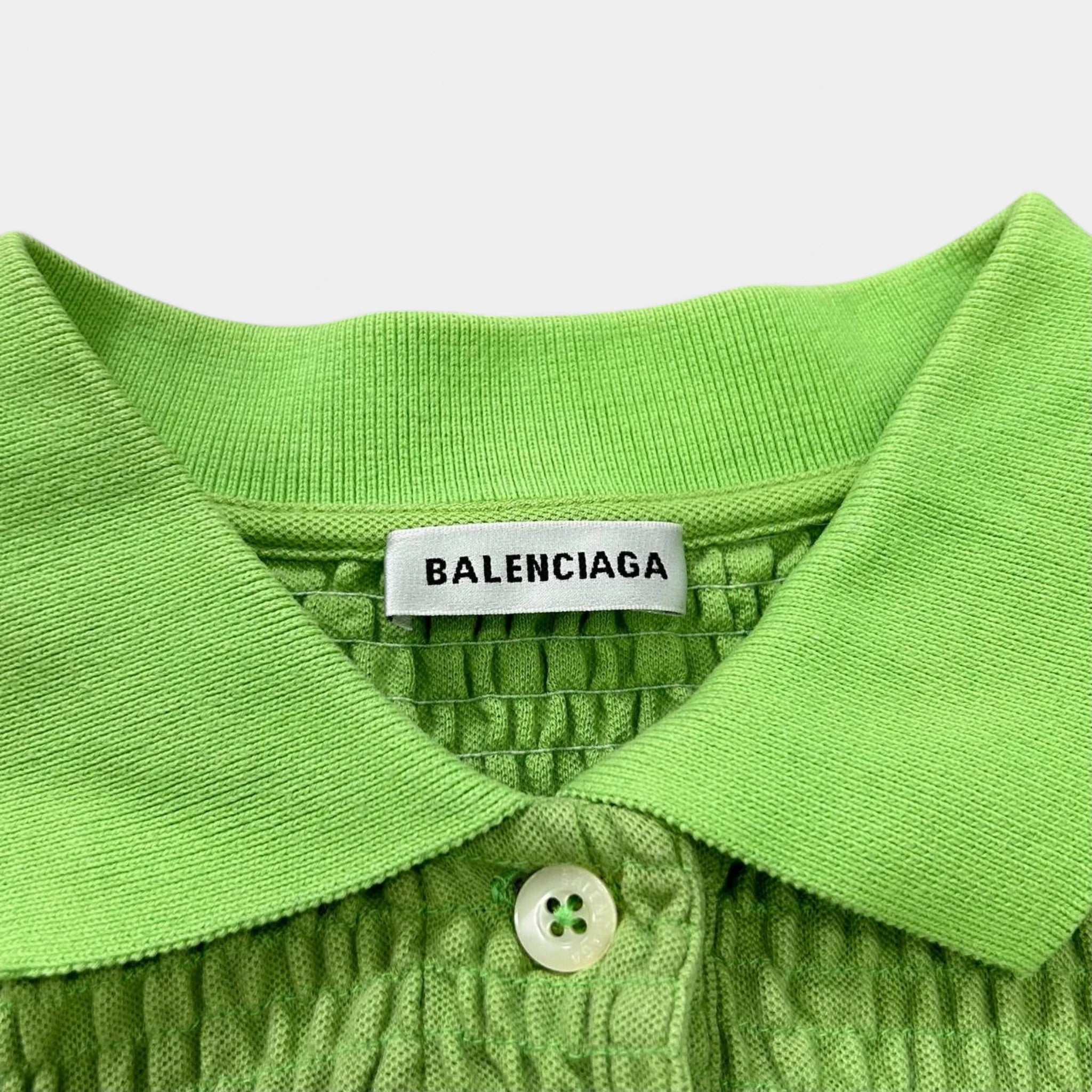 Balenciaga SS17 Smocked Piqué Polo Shirt