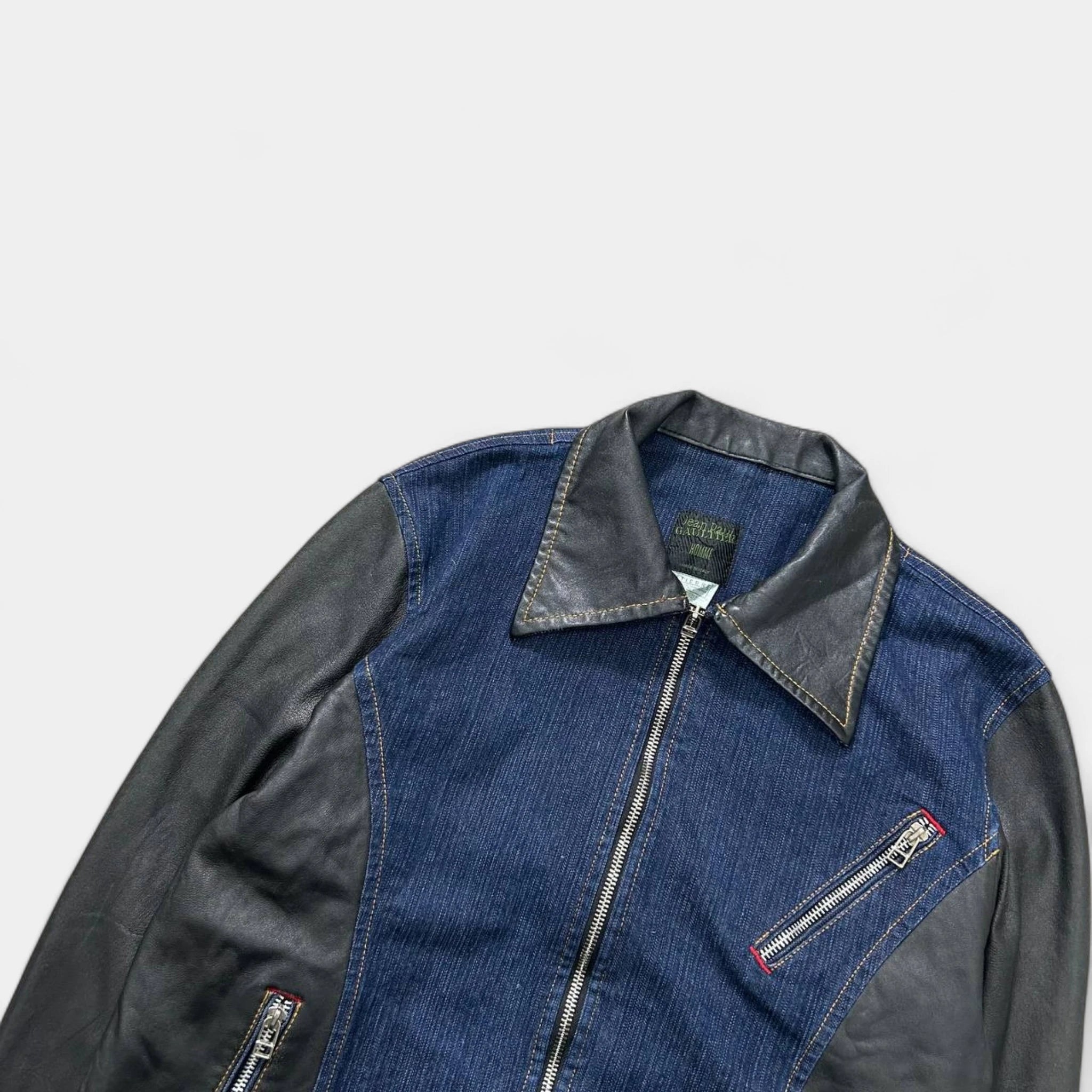 Jean Paul Gaultier Homme Denim and Leather Jacket