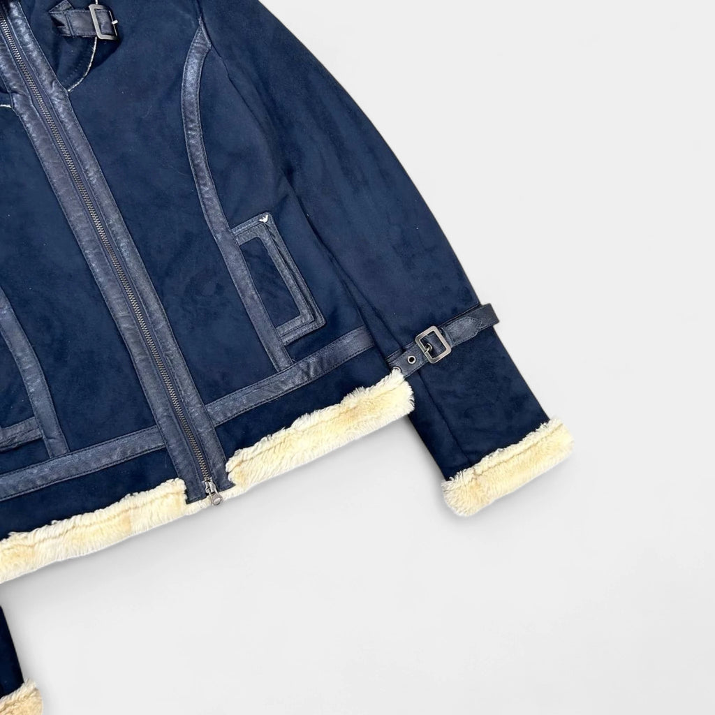 Armani Suede Bondage Navy Leather Jackets