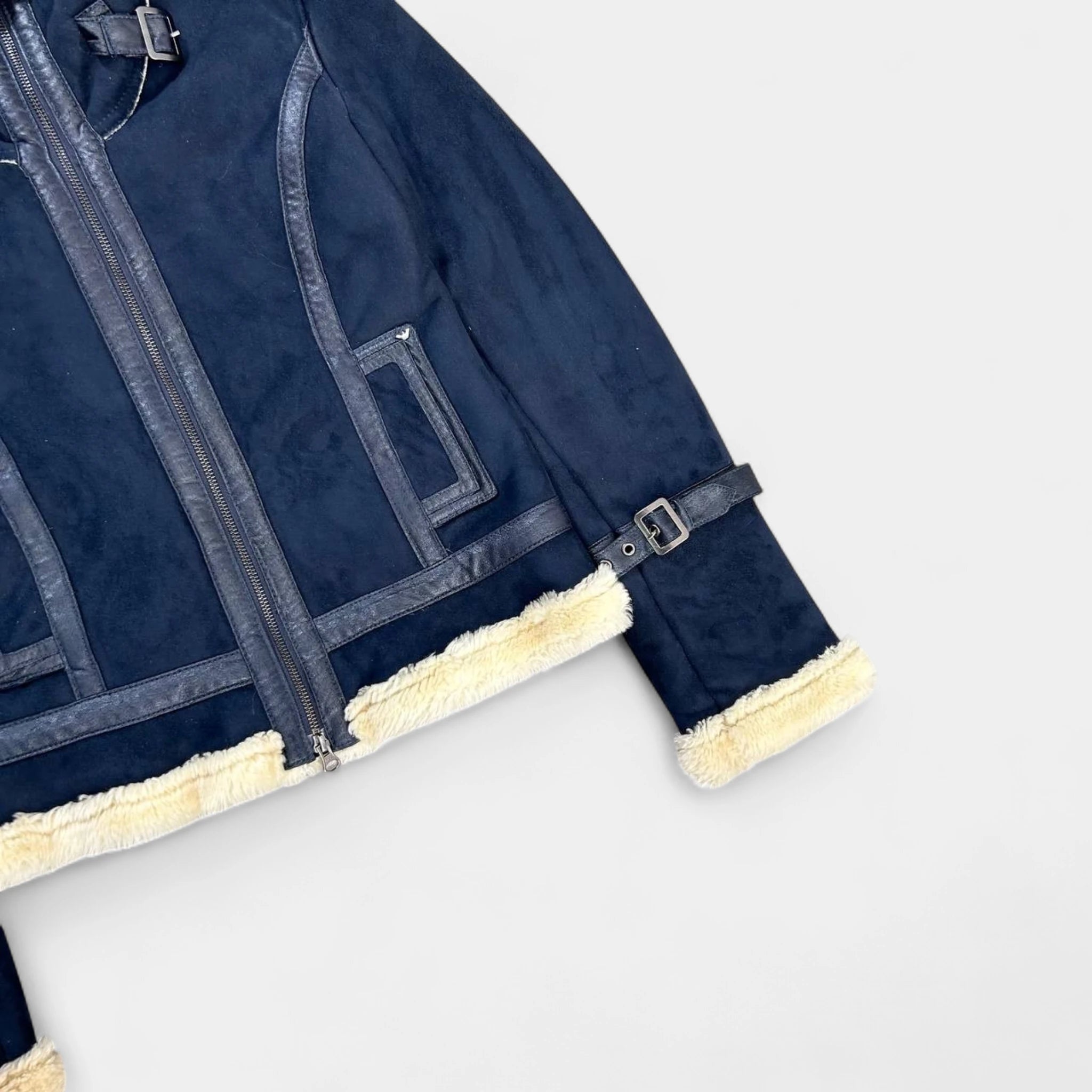 Armani Suede Bondage Navy Leather Jackets