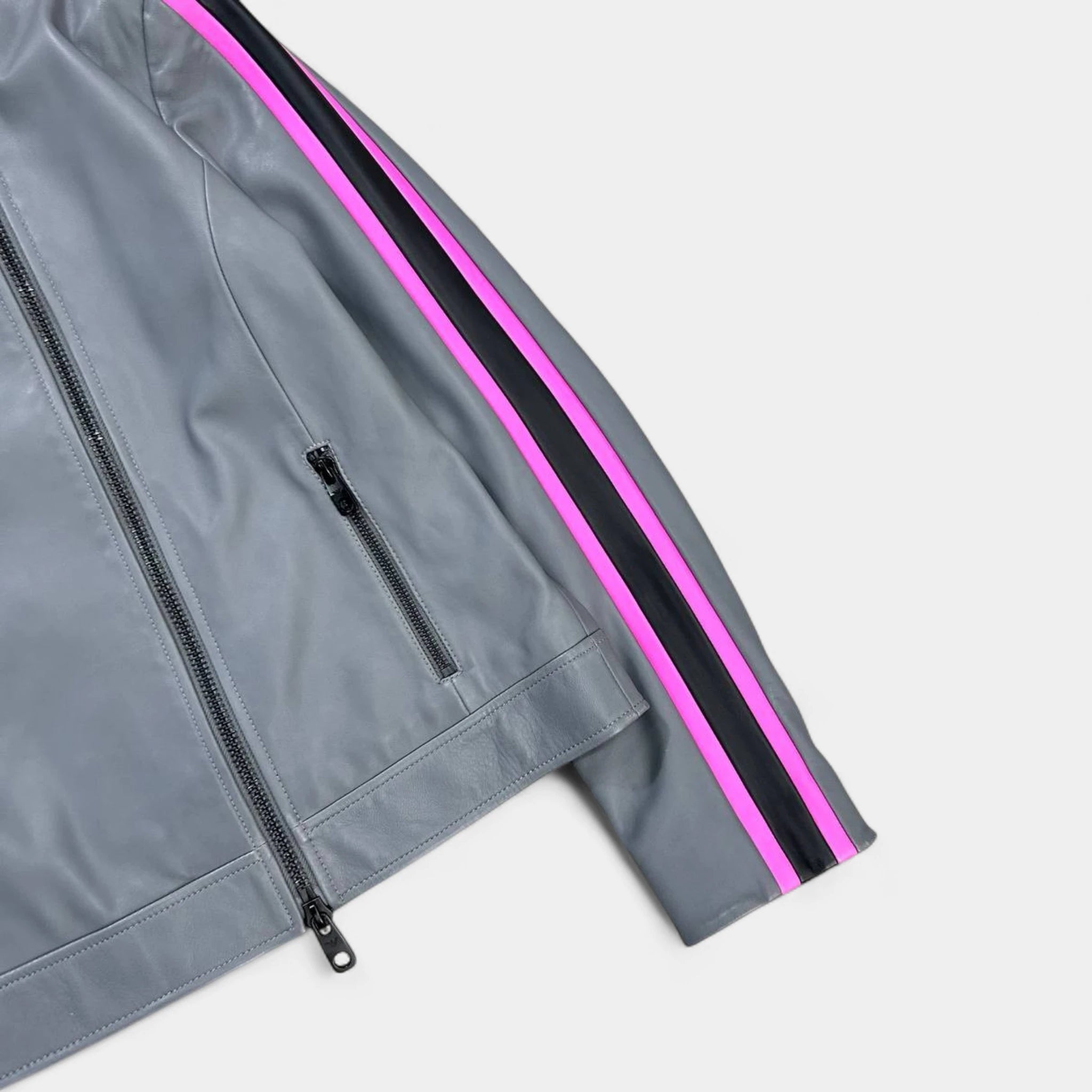 Emporio Armani Racing Grey Leather Jacket